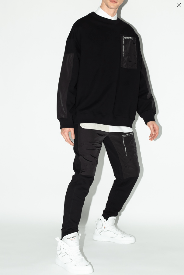 Givenchy Black Nylon Panel Address Logo Sweatpants Size US 32 / EU 48 - 5 Thumbnail