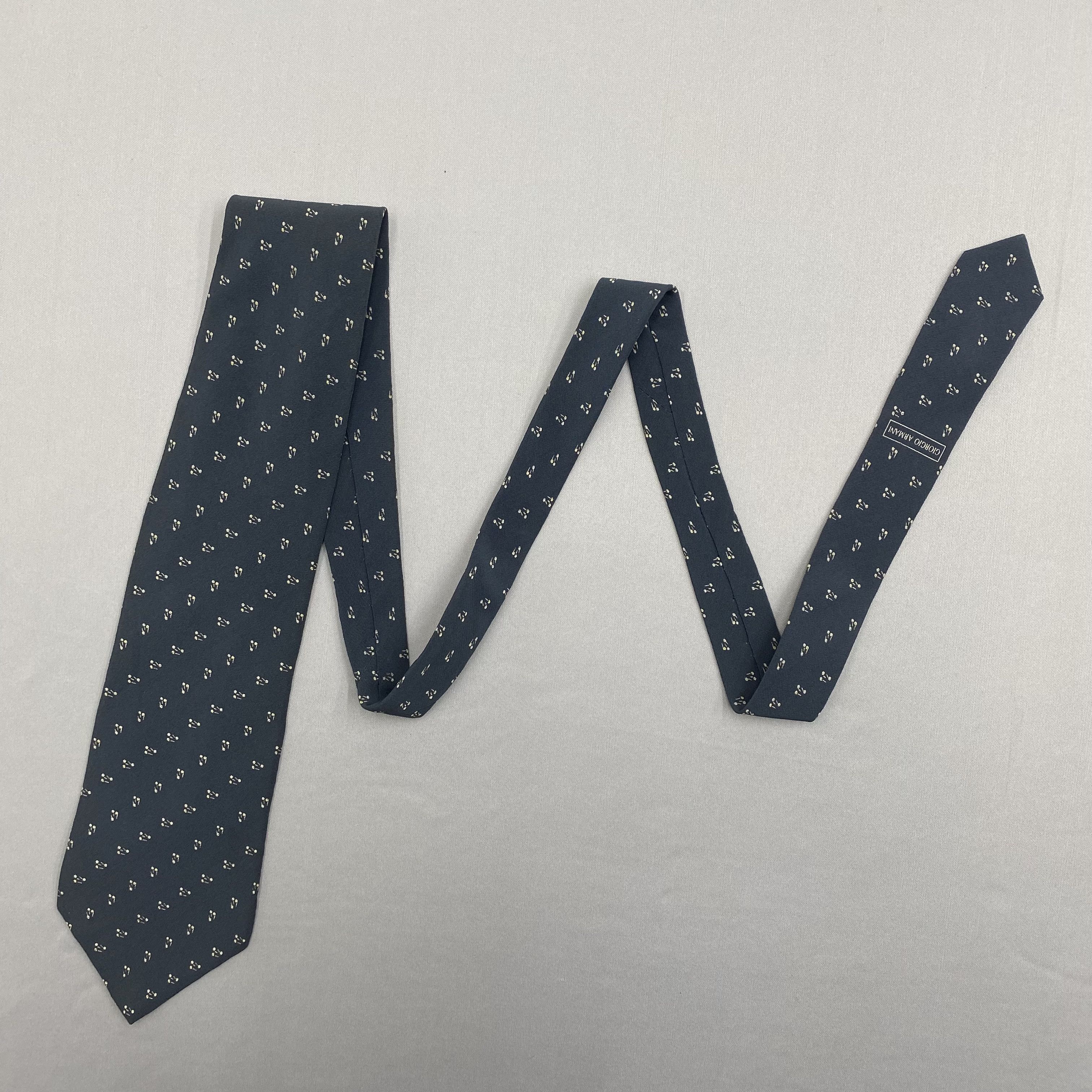Giorgio Armani Vintage Giorgio Armani SILK Necktie Cravate Pure Silk Size ONE SIZE - 5 Thumbnail