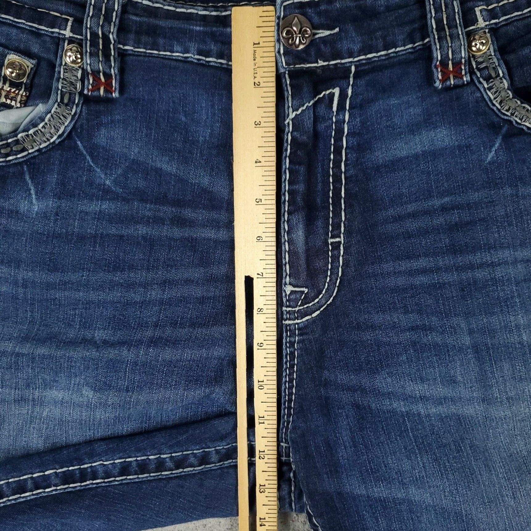 Vintage Rock Revival Bermuda Shorts Mens Size 44 Blue Denim Cut Off Regular Fit Size US 44 / EU 60 - 5 Thumbnail