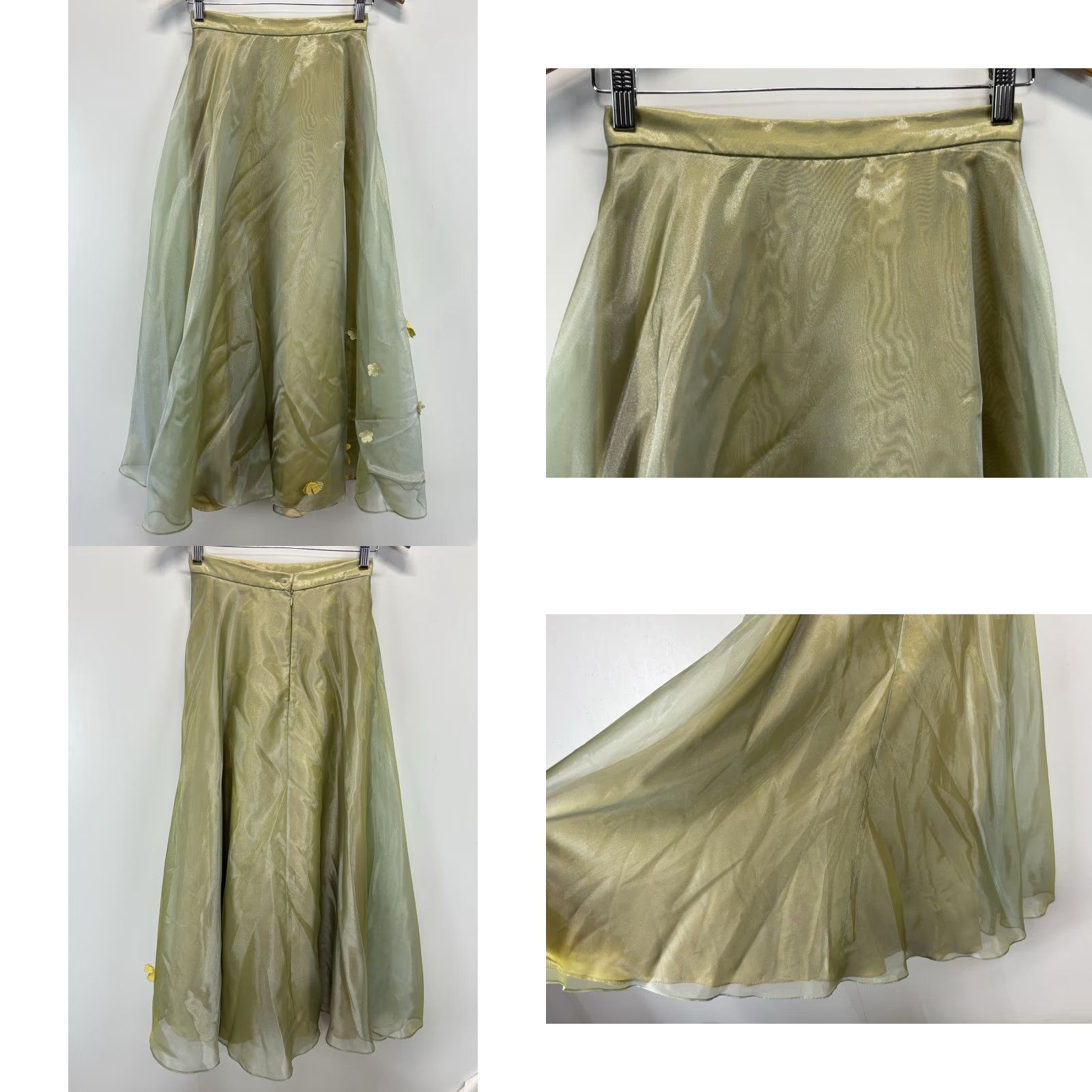 Vintage VINTAGE Cache 2 Pc Outfit Set Size 4 Green Halter Top Chiffon Maxi Skirt Y2K Fairy Whimsigoth Women's Size S / US 4 / IT 40 - 8 Thumbnail