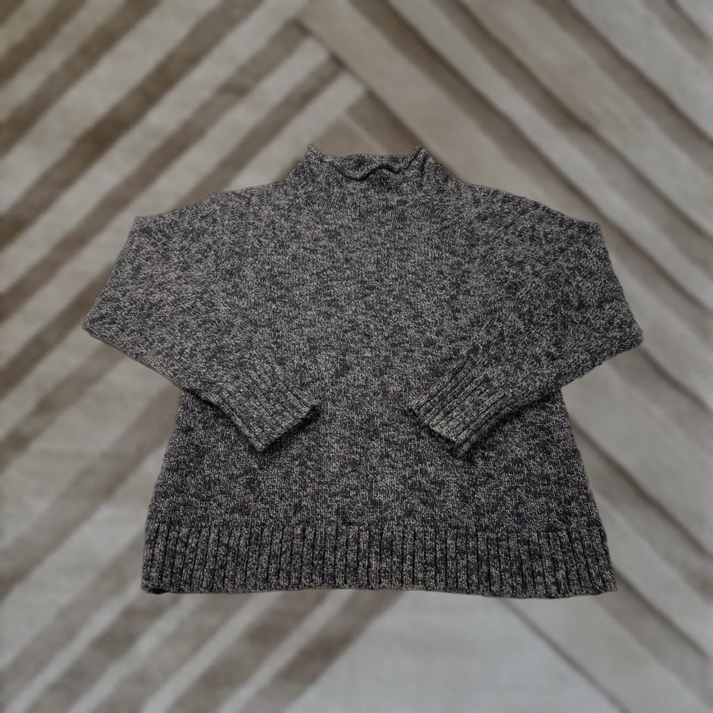 Vintage L.L.Bean Women's Roll Neck Sweater Small Petite Gray 100% Cotton Heathered Pullover Knit Long Sleeve Casual Size S / US 4 / IT 40 - 1 Thumbnail