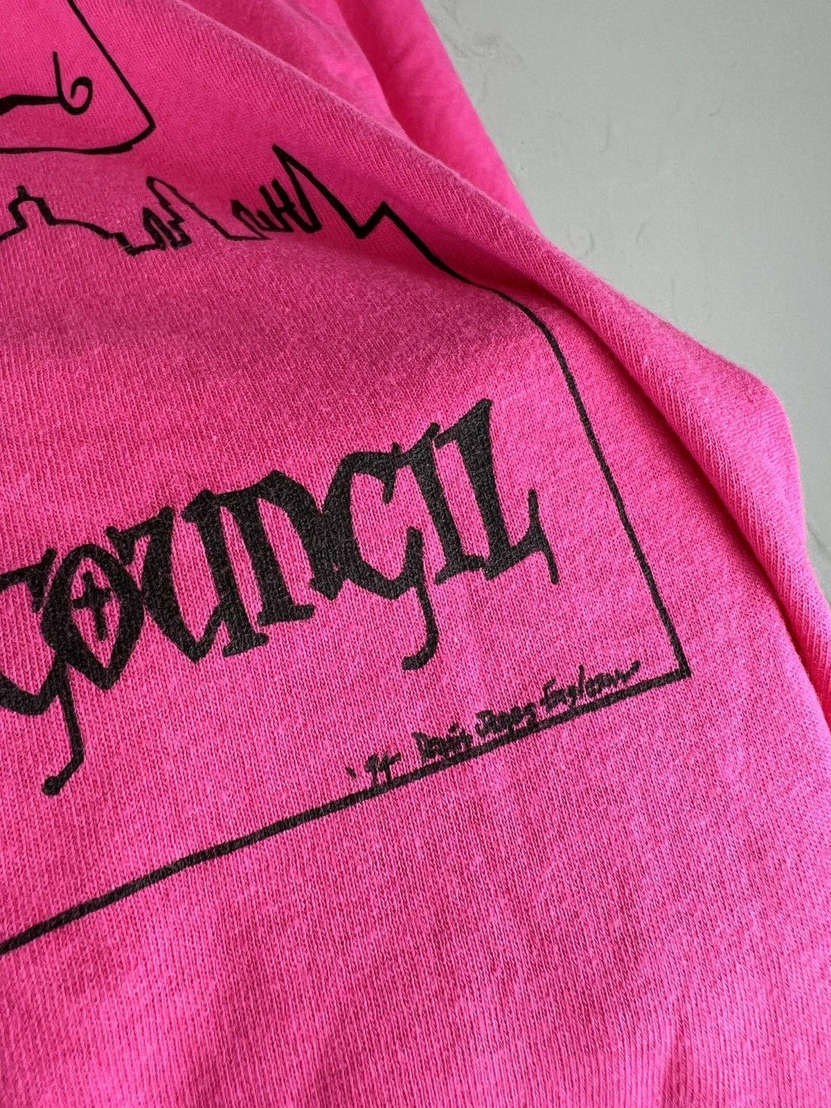 Fruit Of The Loom × Vintage Vintage 80s San Frontieres Art Pink Devil t shirt y2k style Size US L / EU 52-54 / 3 - 3 Thumbnail