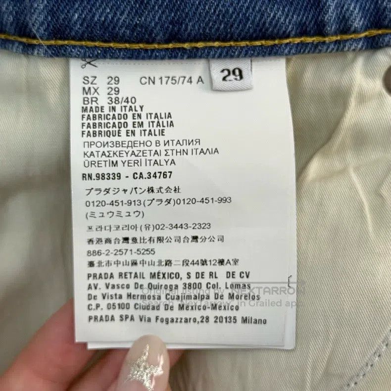Prada Prada Washed blue metal triangle jeans Size US 29 - 7 Thumbnail