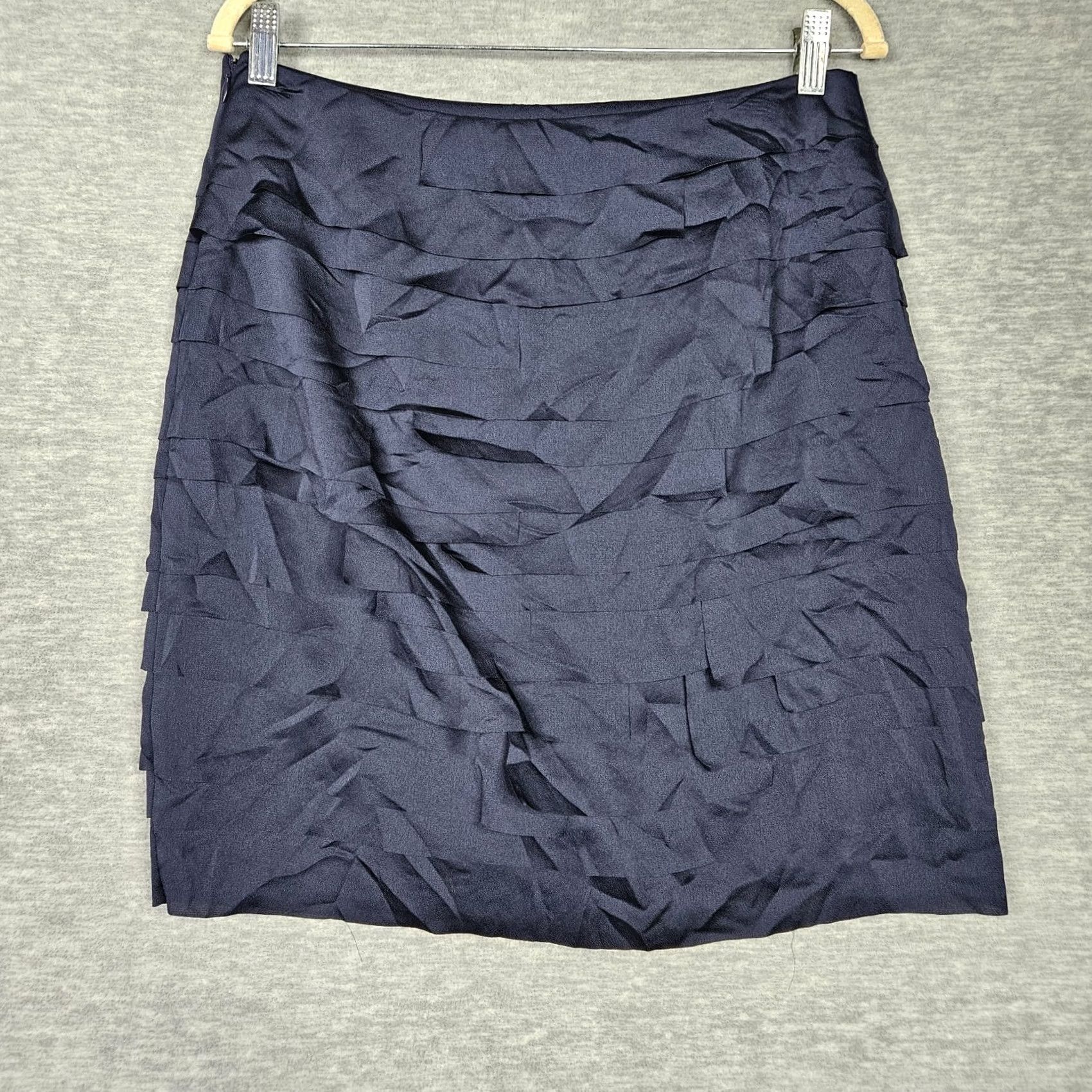 Banana Republic Banana Republic Women's Blue A-Line Skirt Size 8 Ruffle Tiered Casual All Seasons Lined NEW Size 30" / US 8 / IT 44 - 2 Thumbnail