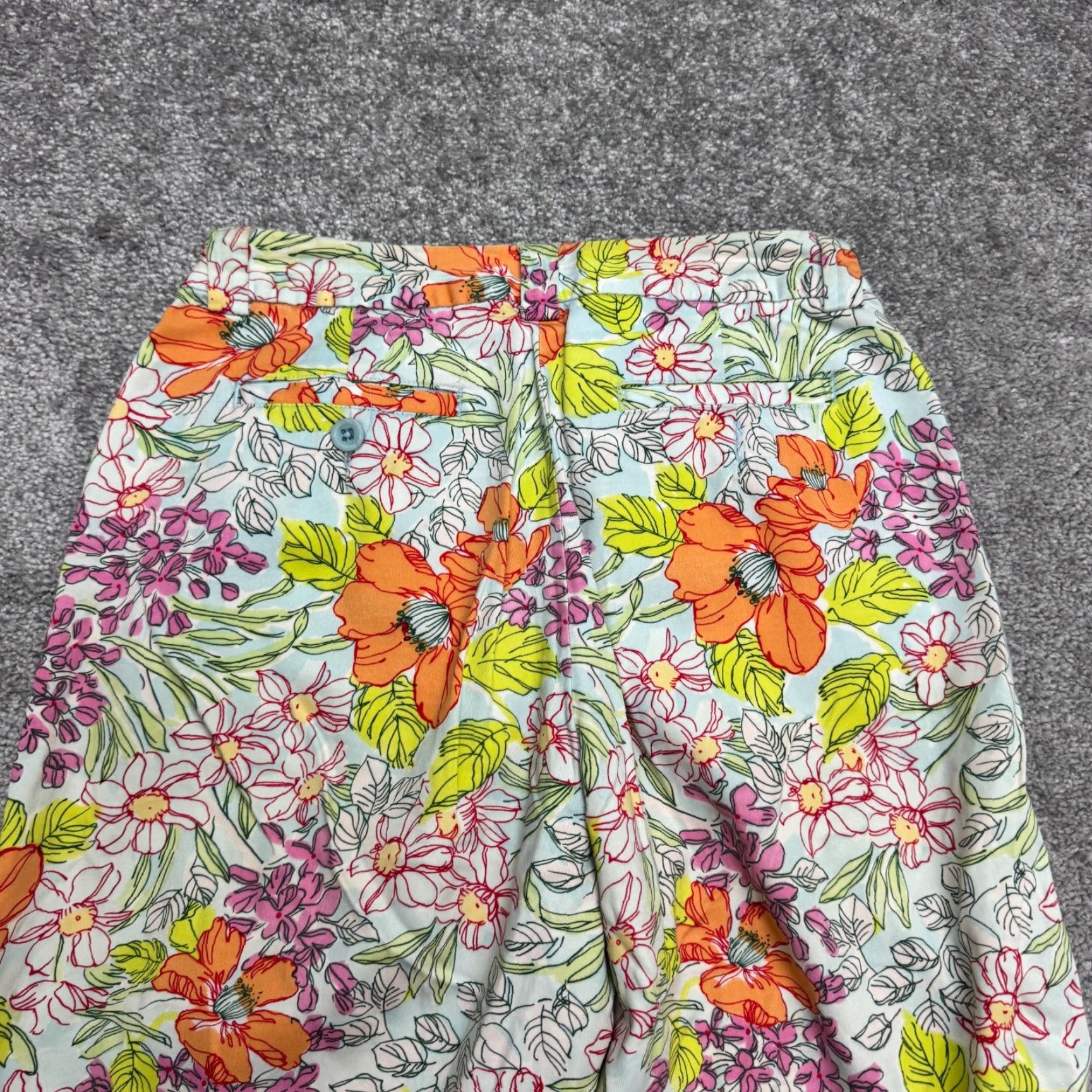 Talbots Talbots Pants Cropped Chino Multicolor Floral Stretch Cotton Blend Womens 6 Regular Inseam 25 in Straight Size 28" / US 6 / IT 42 - 4 Thumbnail