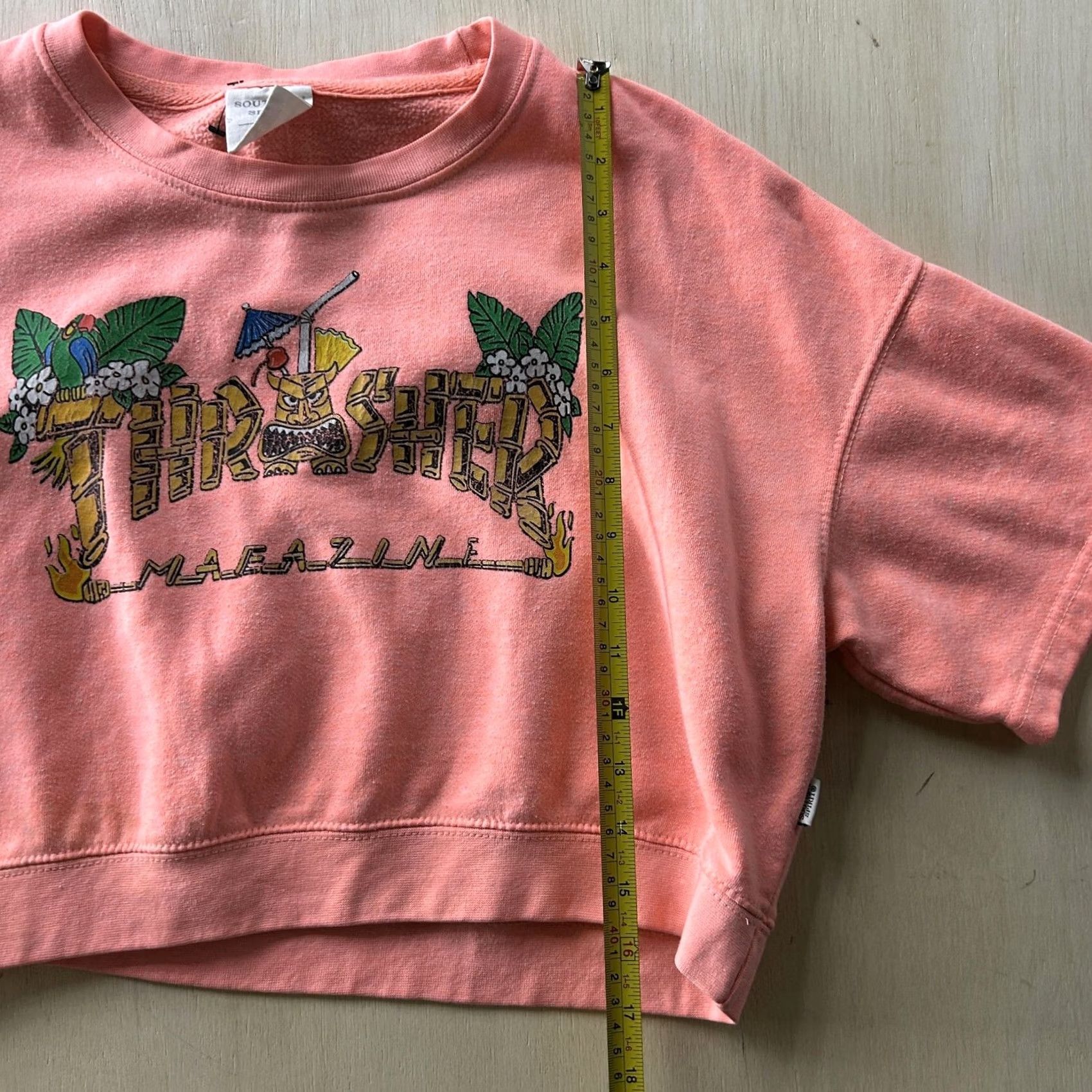 Thrasher Thrasher Magazine Sweatshirt Womens Small Pink Cropped Graphic Pullover Fleece Size S / US 4 / IT 40 - 5 Thumbnail