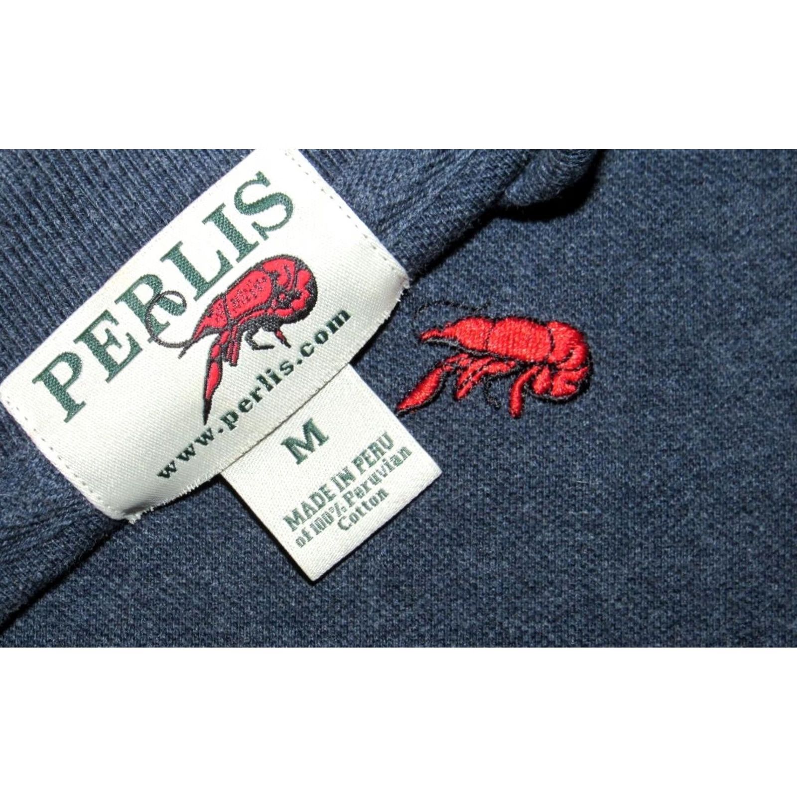 Vintage PERLIS Navy Blue Short Sleeve Cotton Polo Shirt M - Mens, Polo, Navy, Medium, Regular Size US M / EU 48-50 / 2 - 3 Thumbnail