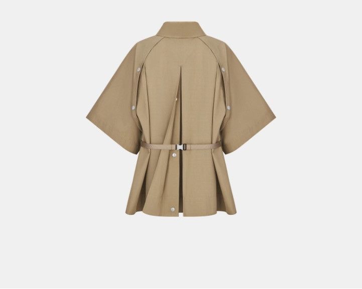 Dior o1w1db10225 417C42A3 Cape-Effect Peacoat in Beige Size S / US 4 / IT 40 - 4 Thumbnail