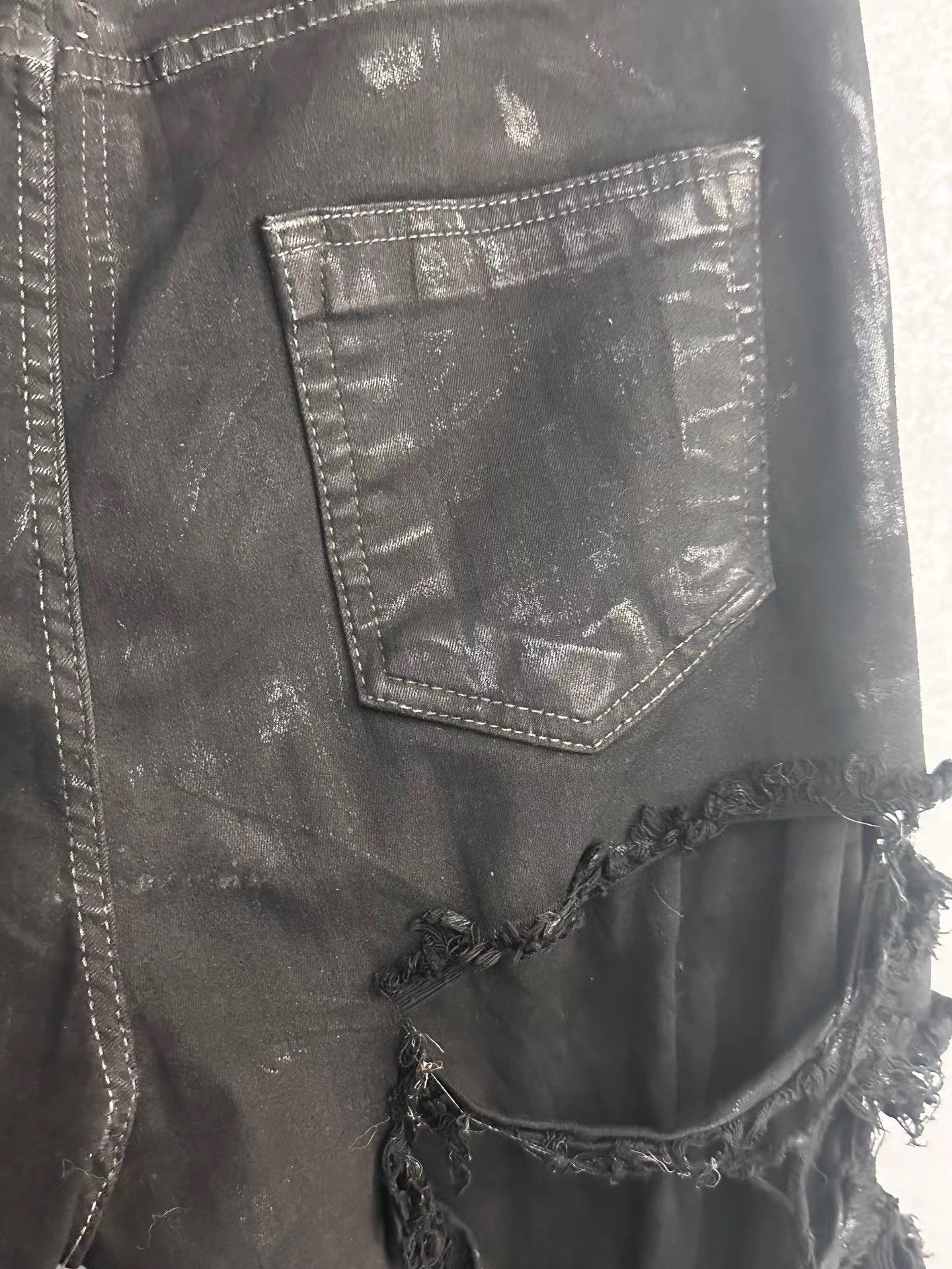 Rick Owens Rick Owens Waxed Distressed Jeans K34 Size US 33 - 5 Thumbnail