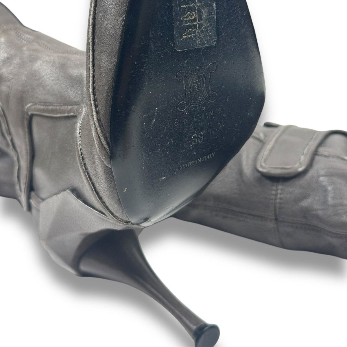 Celine AW08 Runway Strapped Moto Leather Biker Boots Size US 7 / IT 37 - 10 Thumbnail