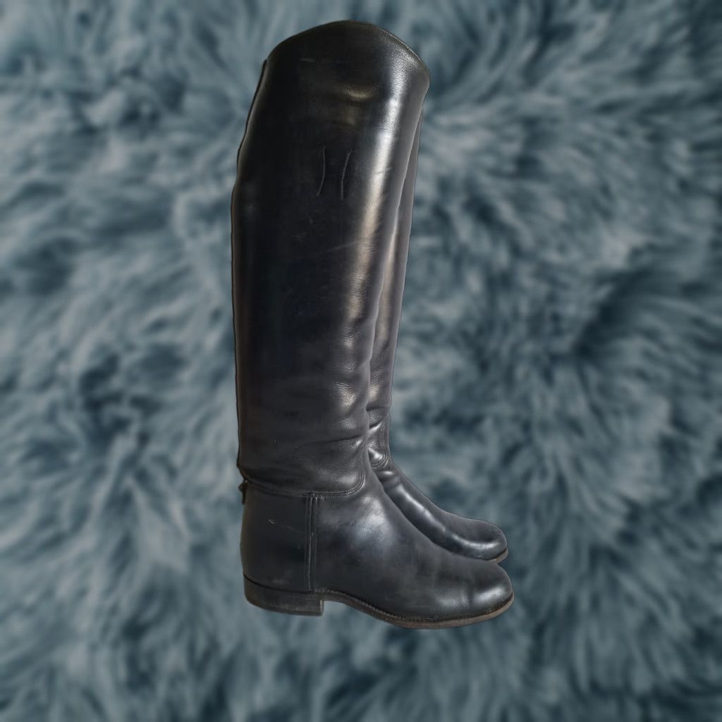 Vintage Dehner Women's Riding Boots Black Leather Equestrian Patrol Tall 8.5 9 8 9 Pic Size US 8.5 / IT 38.5 - 1 Thumbnail