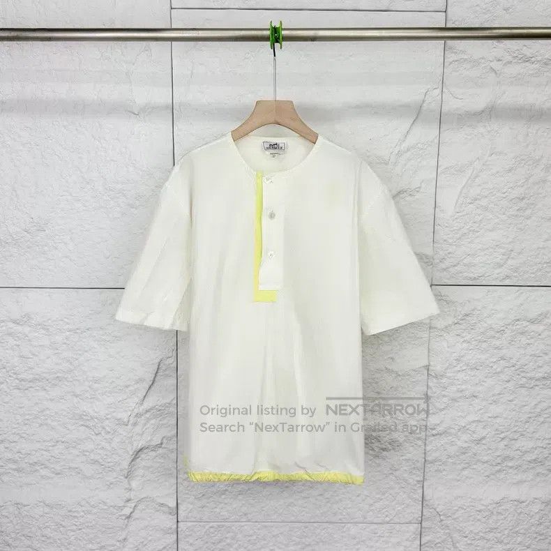 Hermes Hermes size 39 White Contrasting Casual Round Neck Short Sl Size US XXS / EU 40 - 1 Thumbnail