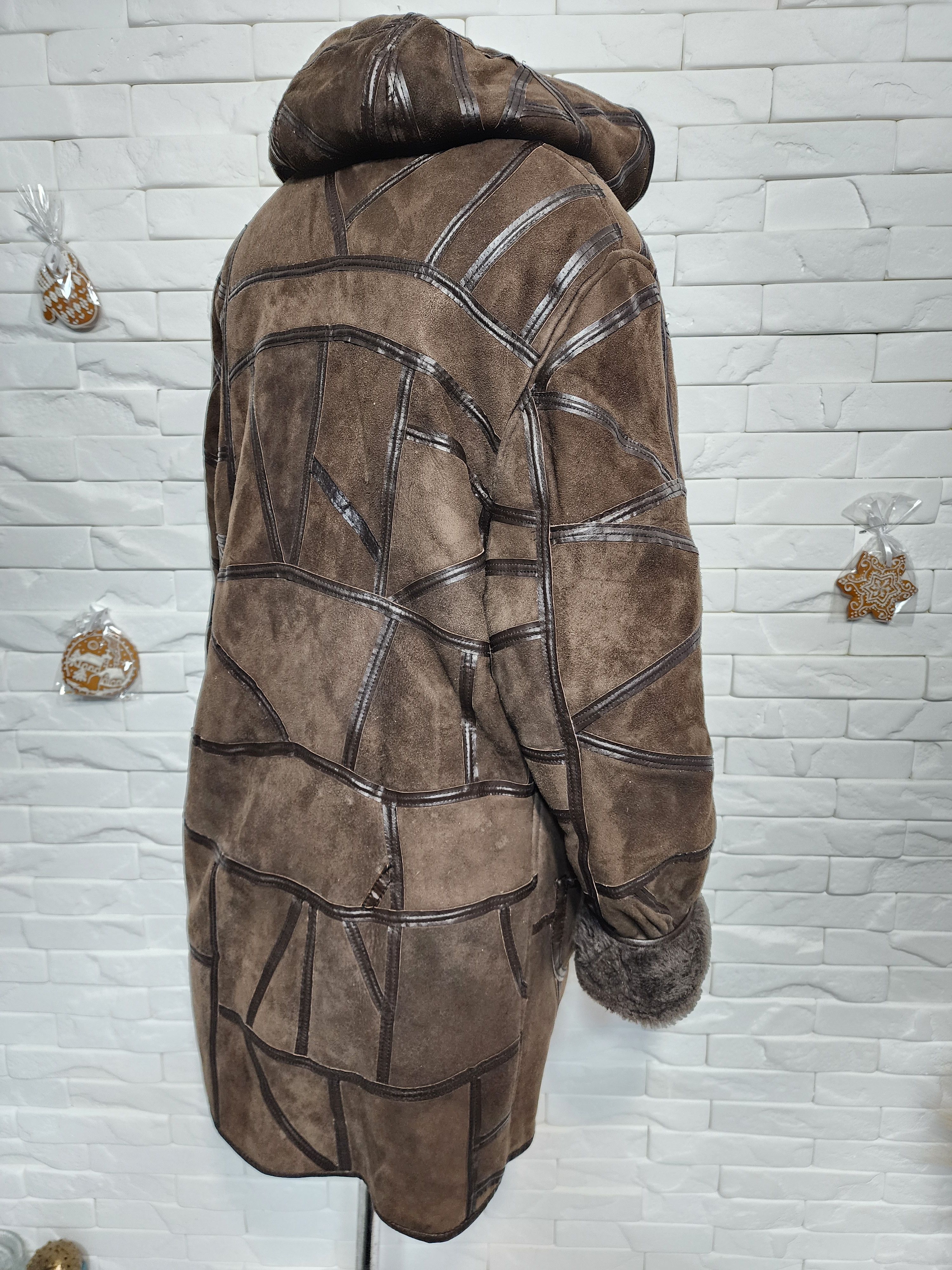 Furla Brown Sheepskin Coat: Women's Hooded Fur Winter Coat Size XL / US 12-14 / IT 48-50 - 5 Thumbnail