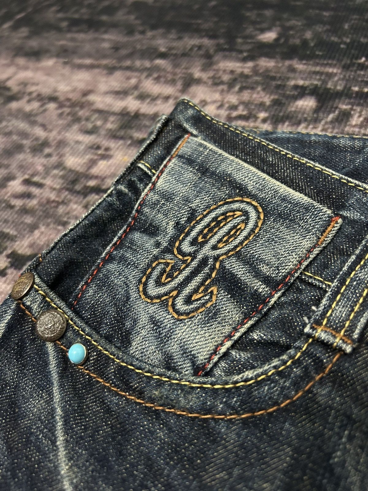 Tornado Mart Riobera Whiskered Studed Pocket Back Jeans Size US 30 / EU 46 - 13 Thumbnail