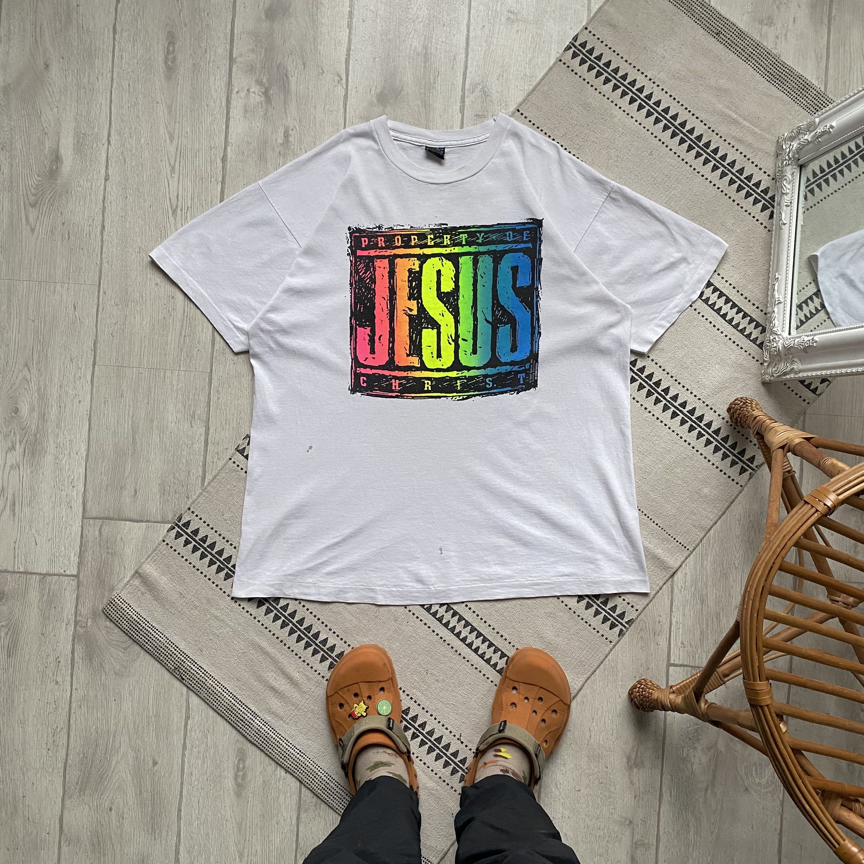 Russell Athletic Vintage 90s Religion Jesus Christ logo Tee Size US XL / EU 56 / 4 - 1 Thumbnail