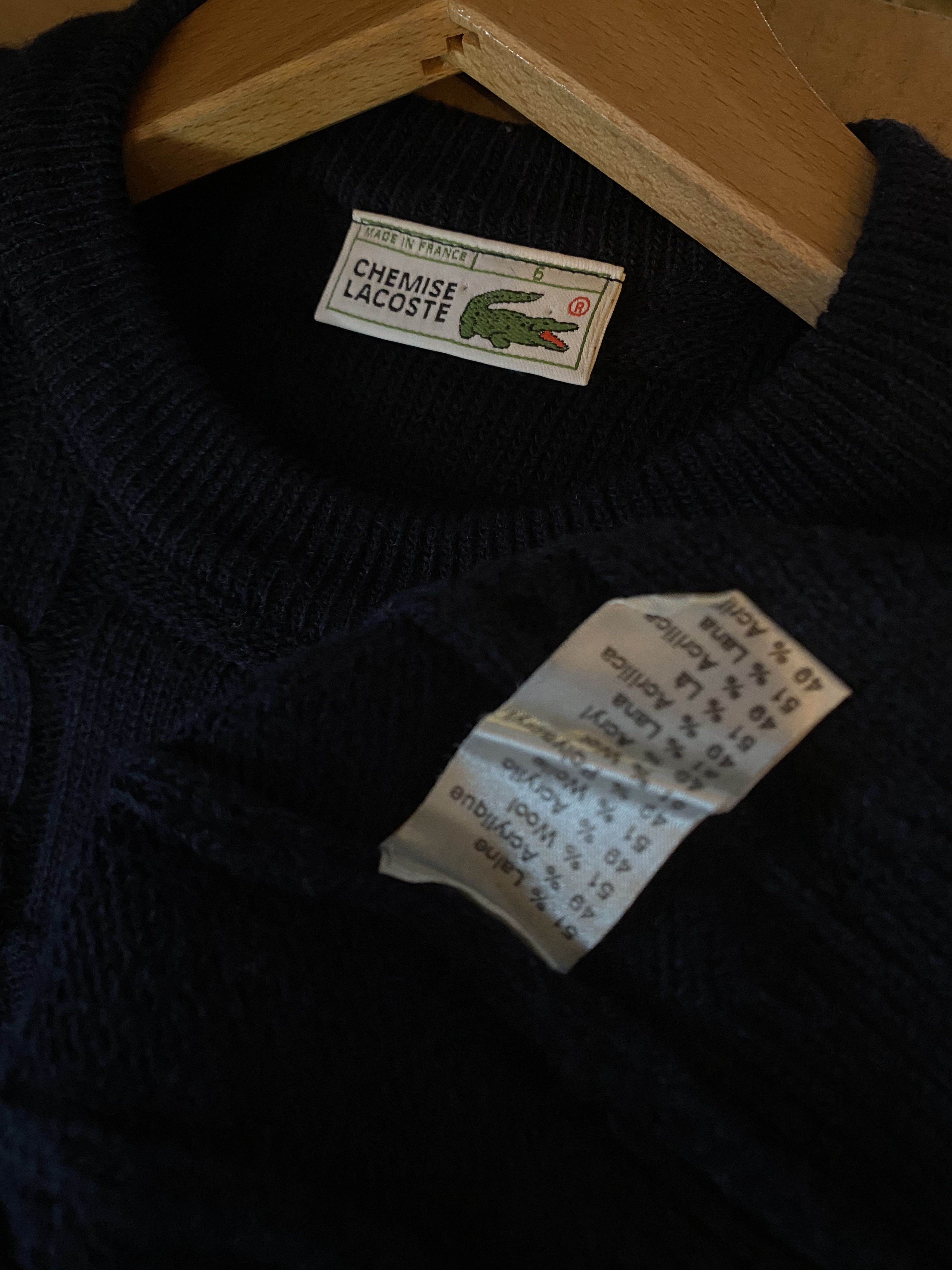 Lacoste 90s Vintage Chemise Lacoste Navy Knit Jumper Size US M / EU 48-50 / 2 - 7 Thumbnail