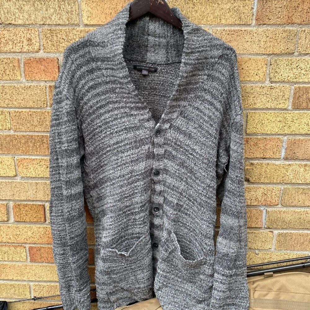 John Varvatos Vintage John Varvatos USA Knit Cardigan Sweater XL Gray Size US XL / EU 56 / 4 - 3 Thumbnail