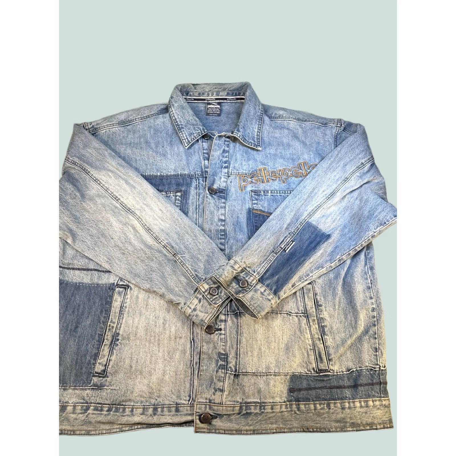 Pelle Pelle VINTAGE Pelle Pelle Denim Jacket Men XL Blue Hip Hop 90s Y2K Bomber Jacket Size US XL / EU 56 / 4 - 1 Thumbnail