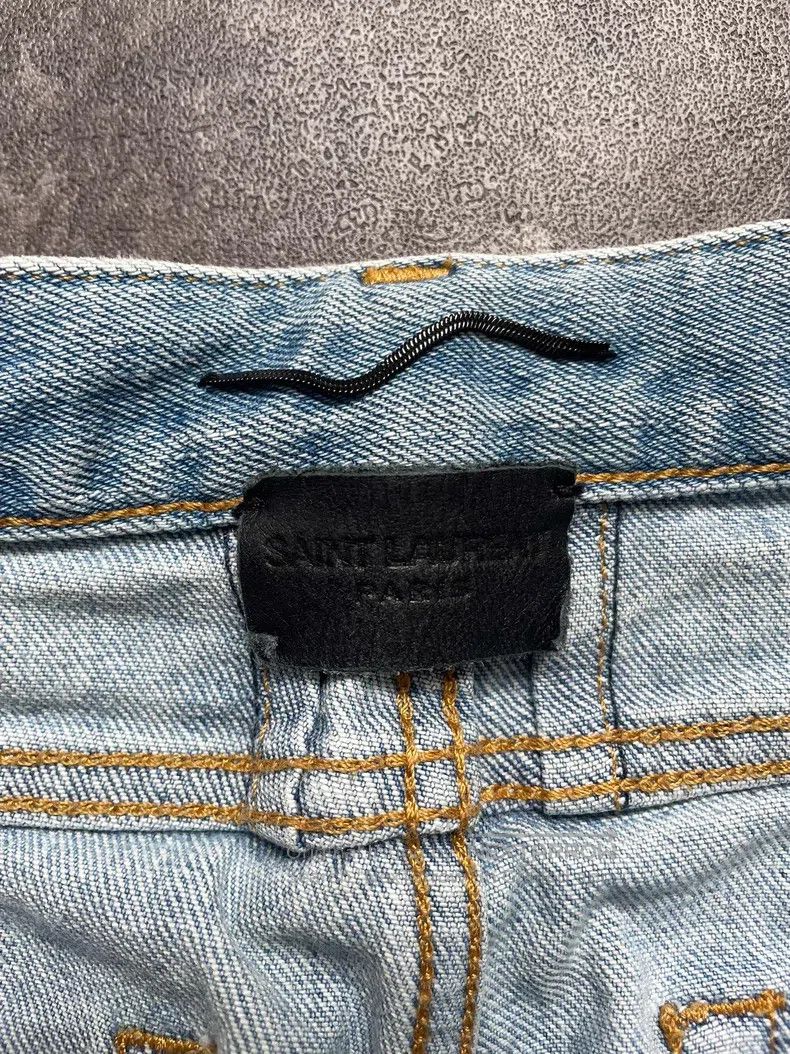 Saint Laurent Paris Saint Laurent Paris Washed Blue Destroyed Denim Pants Size US 26 / EU 42 - 5 Thumbnail