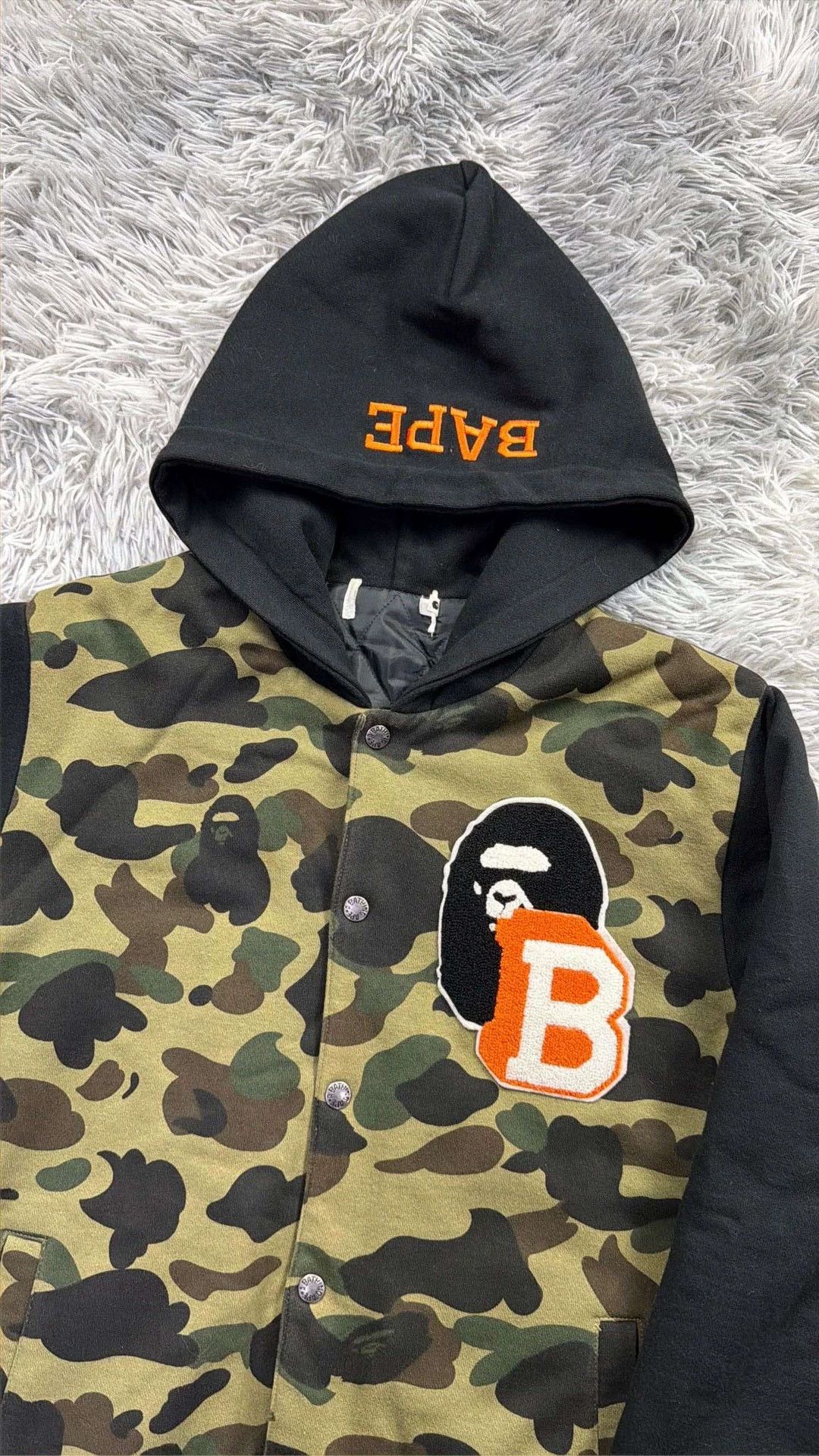 Bape bape green camo baseball jacket size large Size US L / EU 52-54 / 3 - 3 Thumbnail