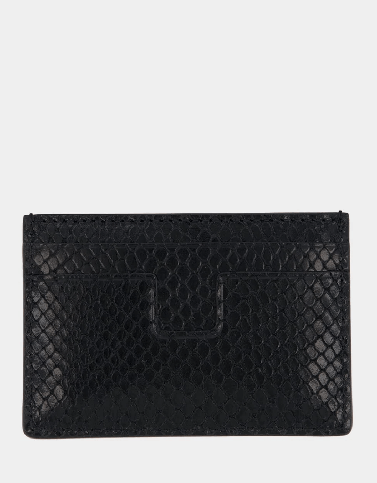 Tom Ford Black Card Holder In Printed Python Leather Size ONE SIZE - 2 Thumbnail