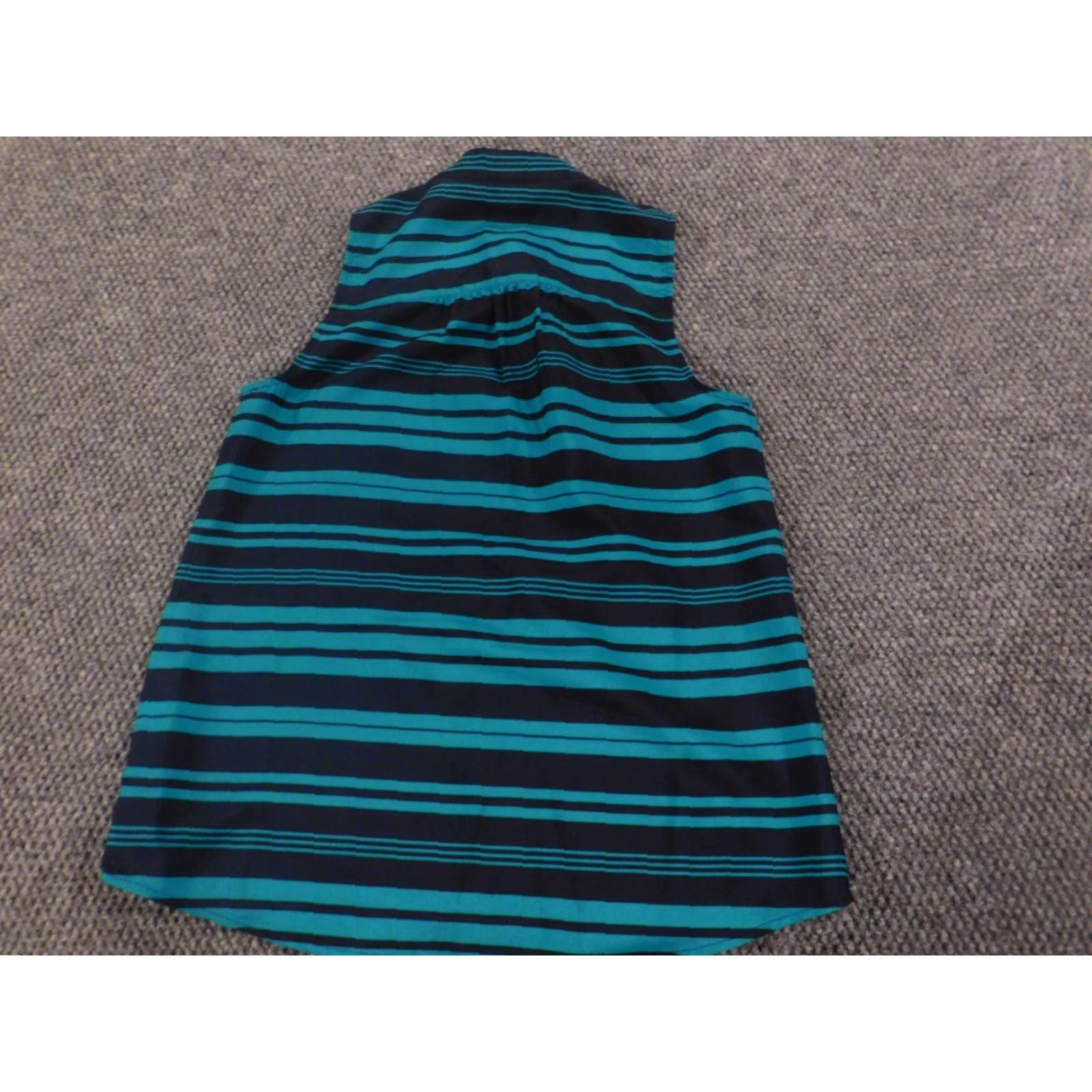 J.Crew J.Crew Blouse Womens Sleeveless Blue Striped Knit Button Crew Neck Pullover Casual Regular Size 2 Polyester Stretch Size XS / US 0-2 / IT 36-38 - 7 Thumbnail