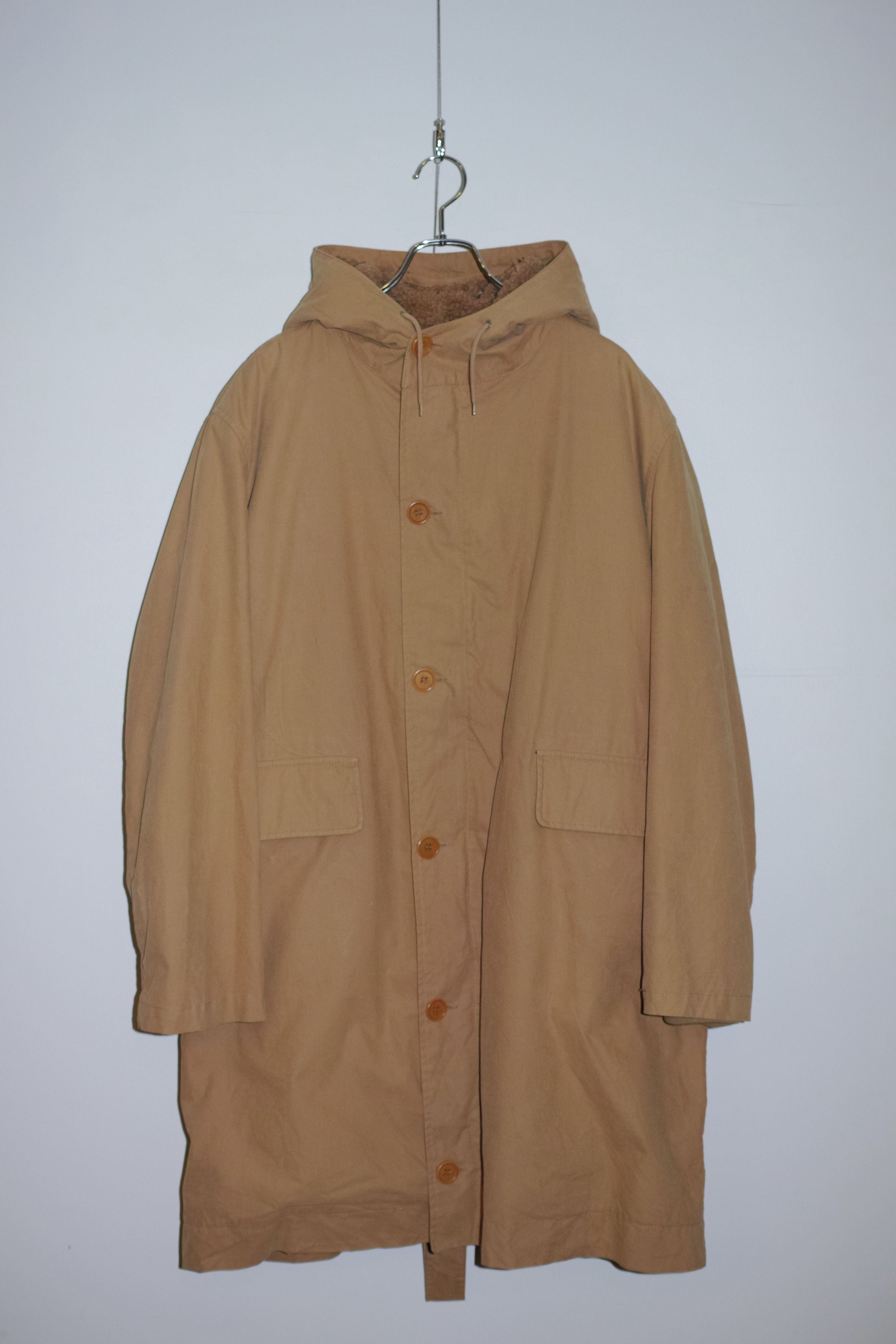 Helmut Lang HELMUT LANG 00's Hooded Mods Coat With Liner Beige Size 46 Size US S / EU 44-46 / 1 - 1 Thumbnail