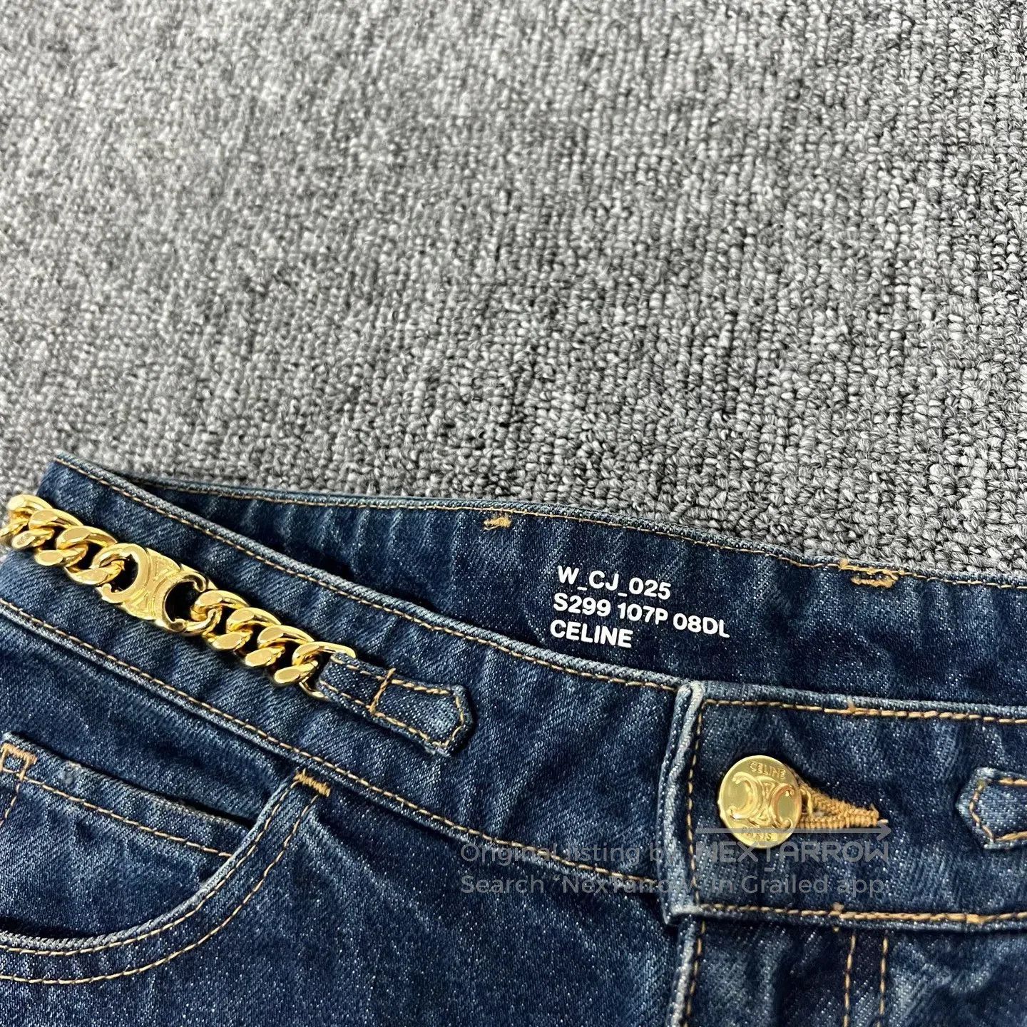Celine CELINE Metal chain; denim skirt| Size 26" / US 2 / IT 38 - 4 Thumbnail