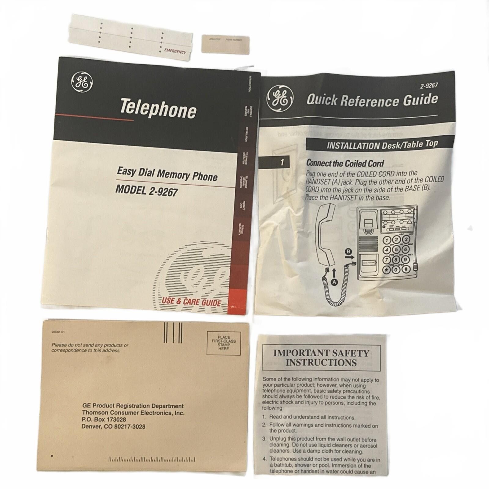 Other New in Box GE Easy Dial Memory Phone Large Numbers 2-9267A Size ONE SIZE - 10 Thumbnail