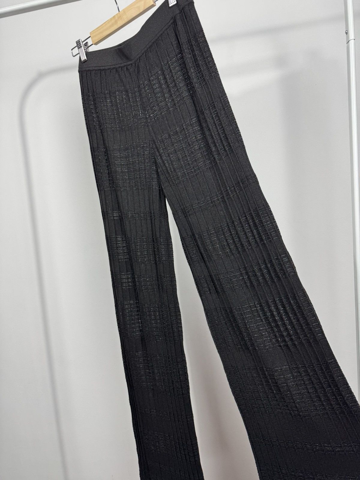 Other Falconeri Black Pleated Wide Leg Pants Shiny Knit Trousers S Size 28" / US 6 / IT 42 - 7 Thumbnail