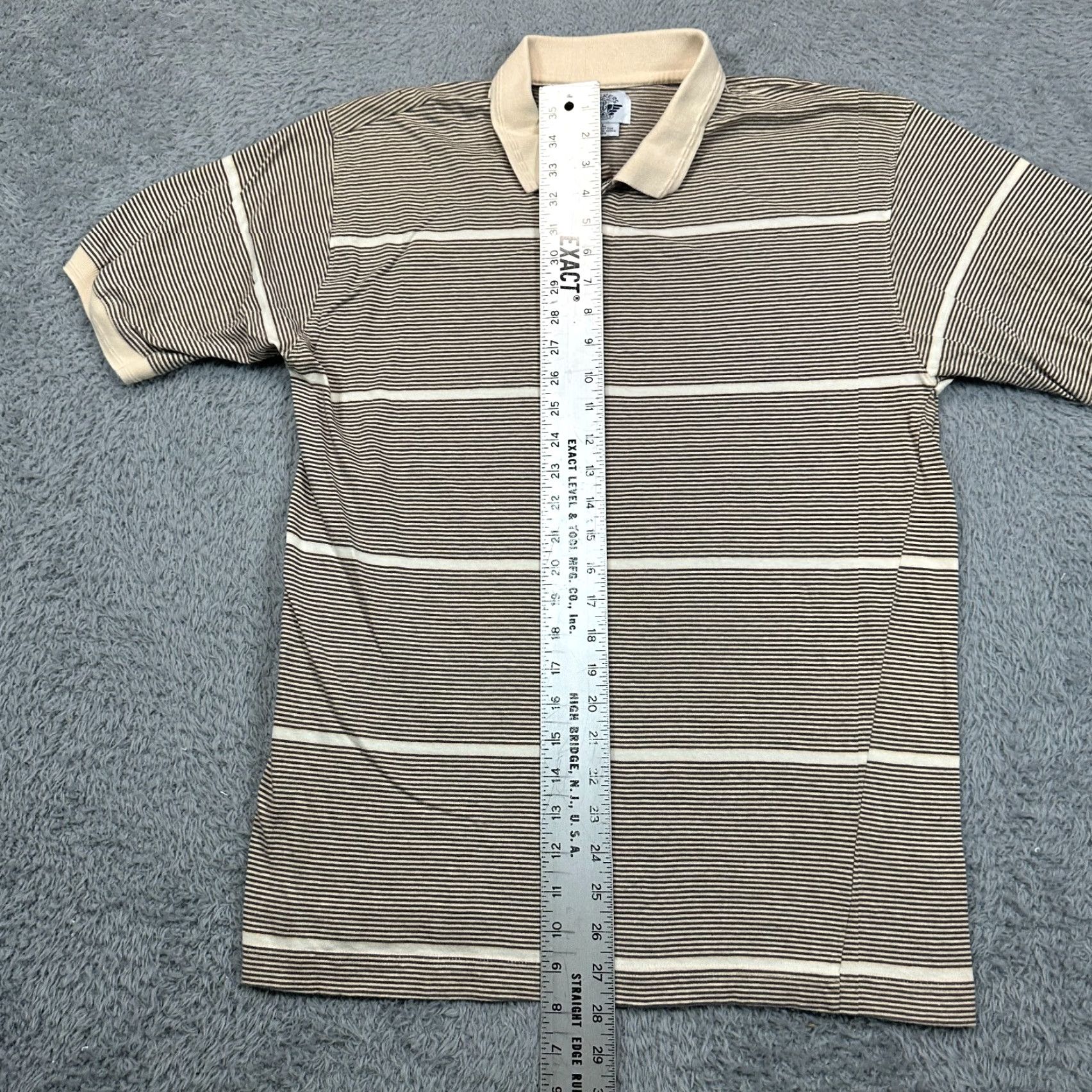 Dockers VINTAGE DOCKERS Polo Shirt Mens L Tan Stripes 90s Short Sleeve Preppy Casual Polo Shirt Golf Dockers Golf Mens L Tan Stripes 90s Outdoor Size US L / EU 52-54 / 3 - 7 Thumbnail