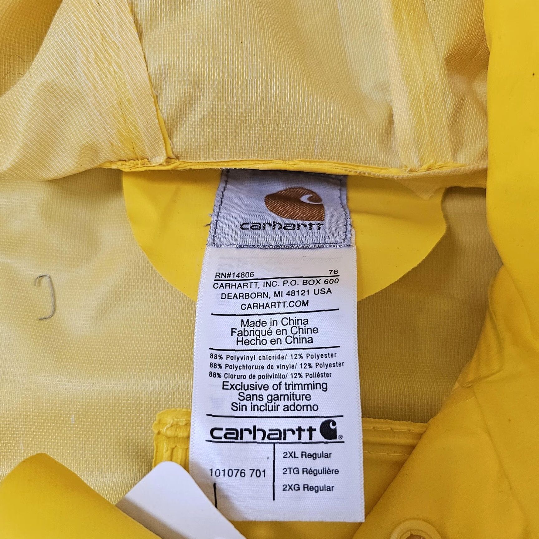 Carhartt Carhartt Jacket Mens 2XL Yellow Hooded Waterproof Rain Coat Size US XXL / EU 58 / 5 - 5 Thumbnail