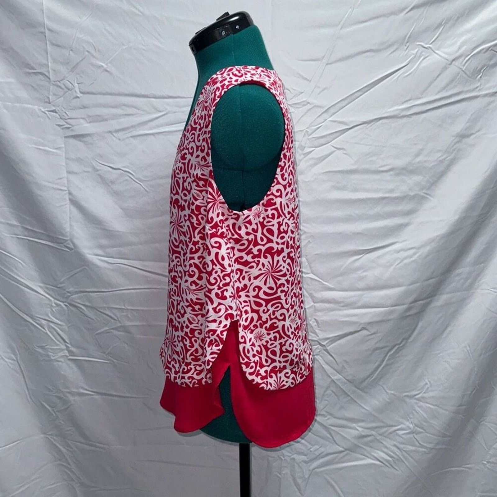 Other Halogen Red Print Sleeveless Blouse | Sz PL Size M / US 6-8 / IT 42-44 - 3 Thumbnail