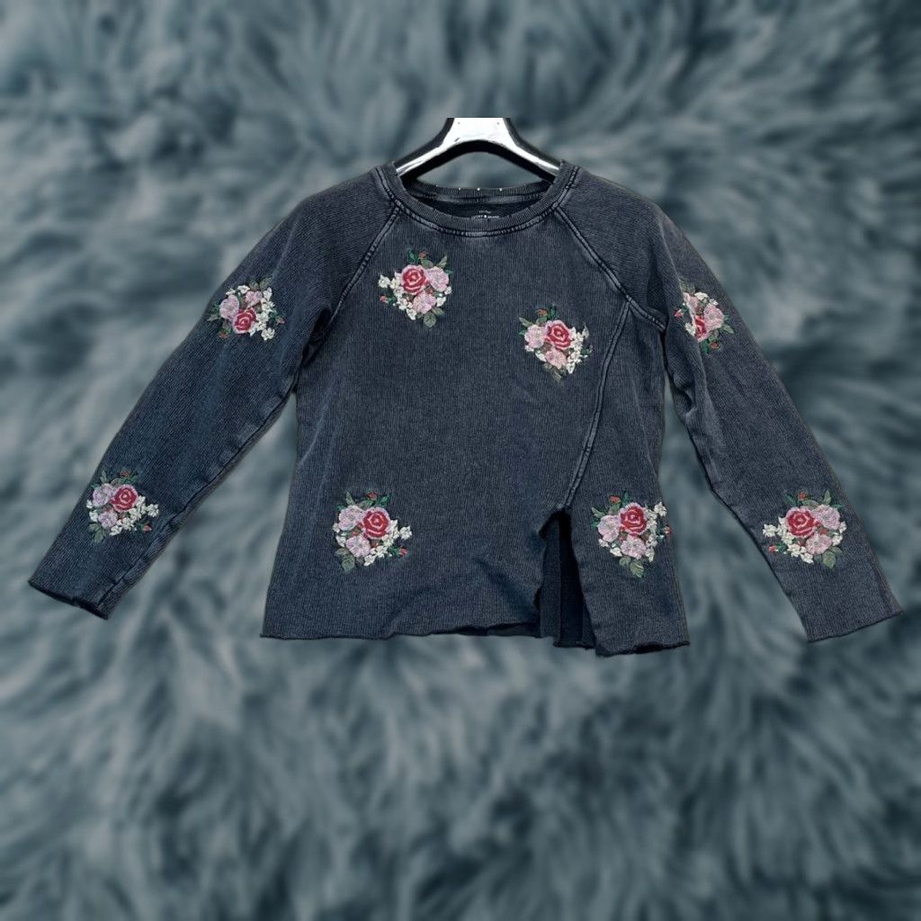 Lucky Brand Lucky Brand Women’s Sweatshirt Shirt S Floral Embroidered Multicolor Round Neck Long Sleeve Pullover Bohemian Flower Casual Activewear Size S / US 4 / IT 40 - 1 Thumbnail