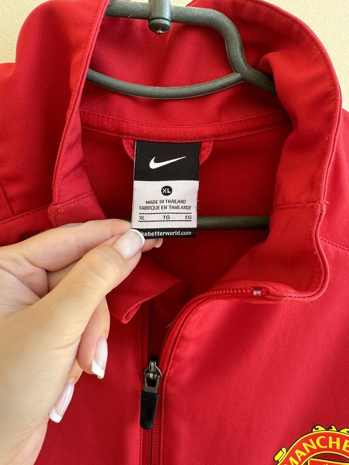 Vintage Manchester United training jacket vintage L XL red black Size US XL / EU 56 / 4 - 4 Thumbnail