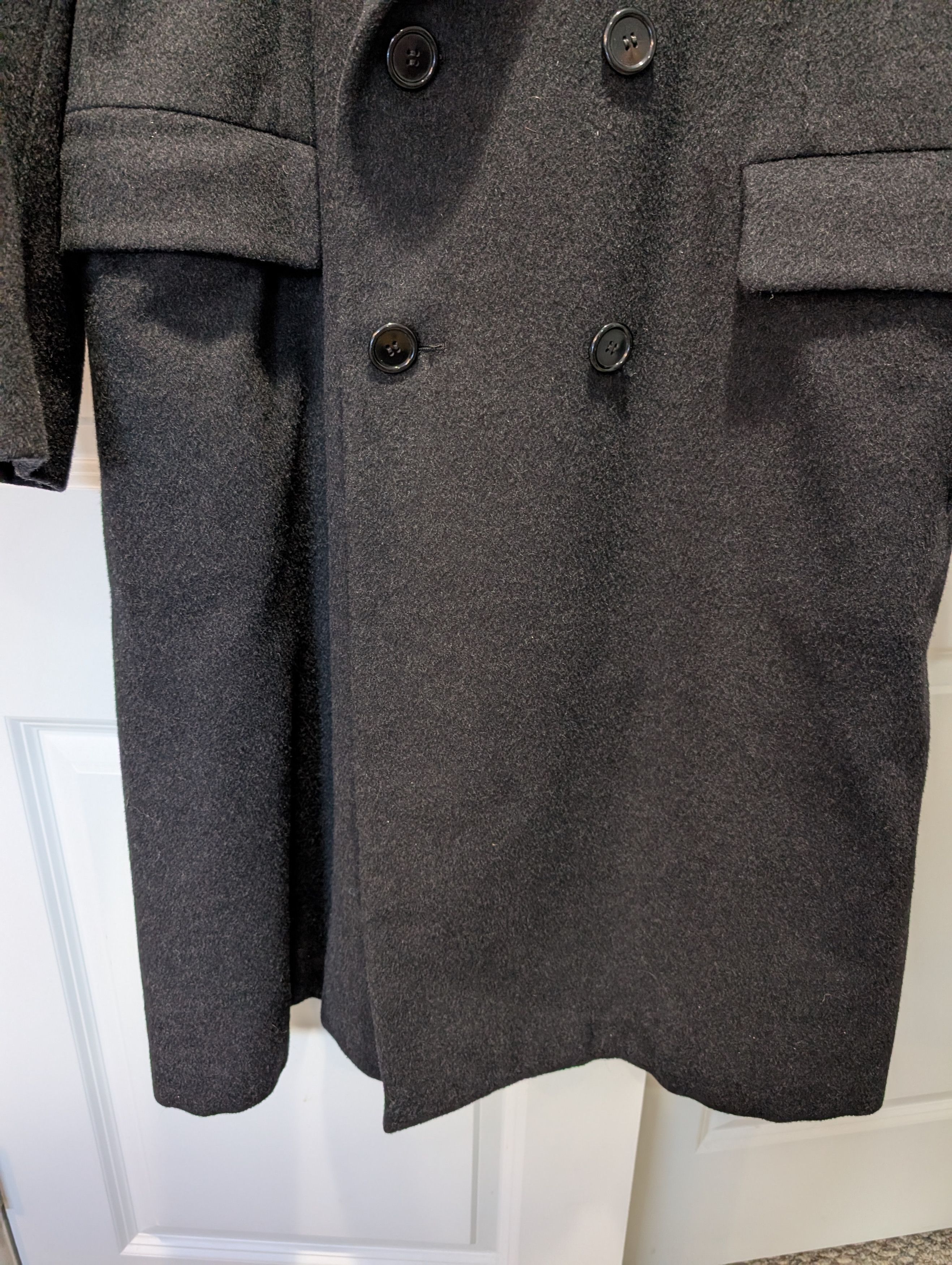 Brooks Brothers Makers 44R Charcoal Double Breasted Wool Overcoat Size US L / EU 52-54 / 3 - 13 Thumbnail
