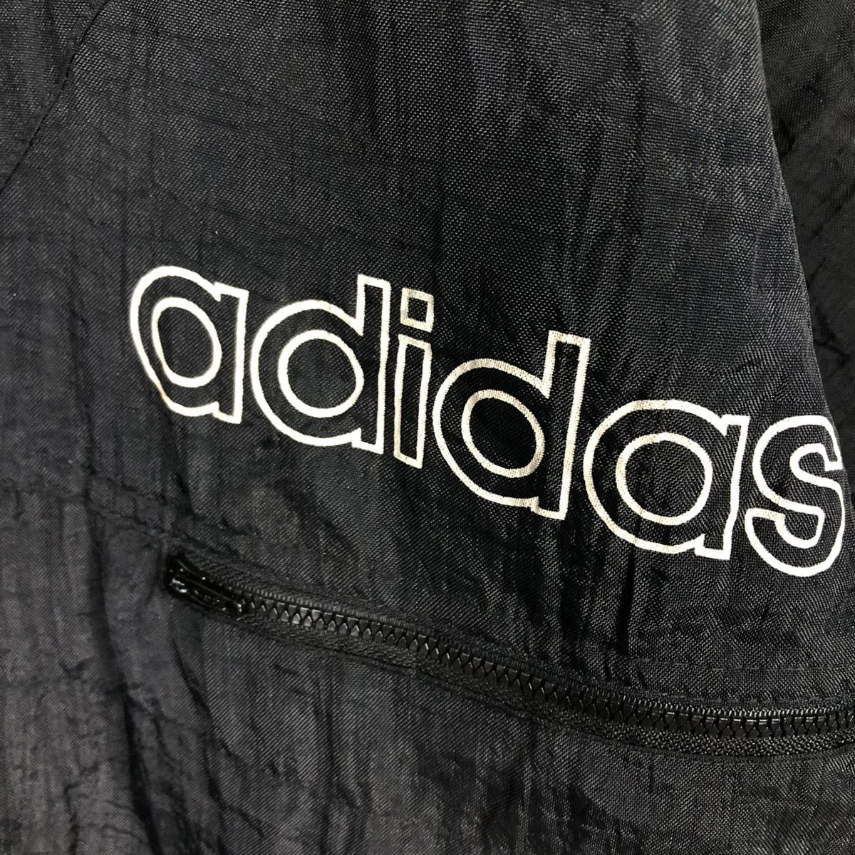 Adidas 🔥VINTAGE NYLON BOMBER JACKET ADIDAS BIG LOGO EMBROIDERY Size US M / EU 48-50 / 2 - 20 Thumbnail