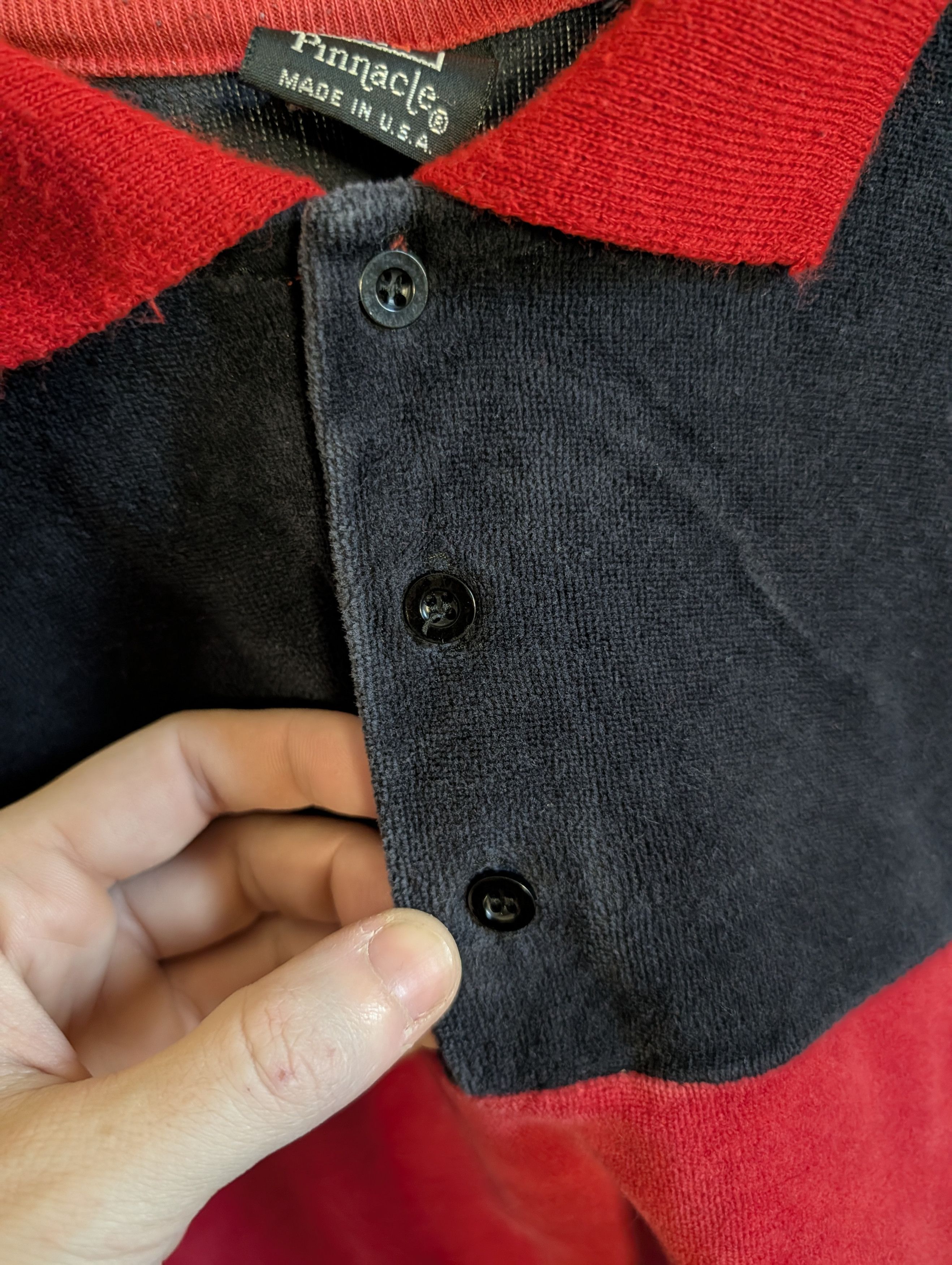 Other PINNACLE vtg MiUSA black red striped velour rugby shirt Size US L / EU 52-54 / 3 - 5 Thumbnail