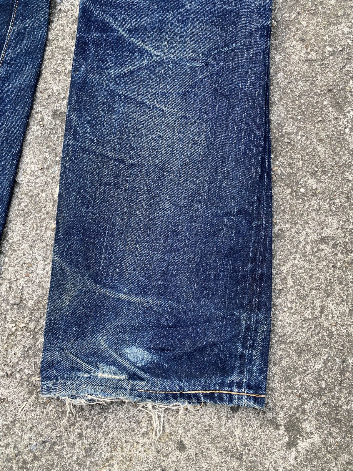 The Flat Head Lot 3005-22 The Flat Head Selvedge Honeycomb Distressed Size US 29 - 15 Thumbnail