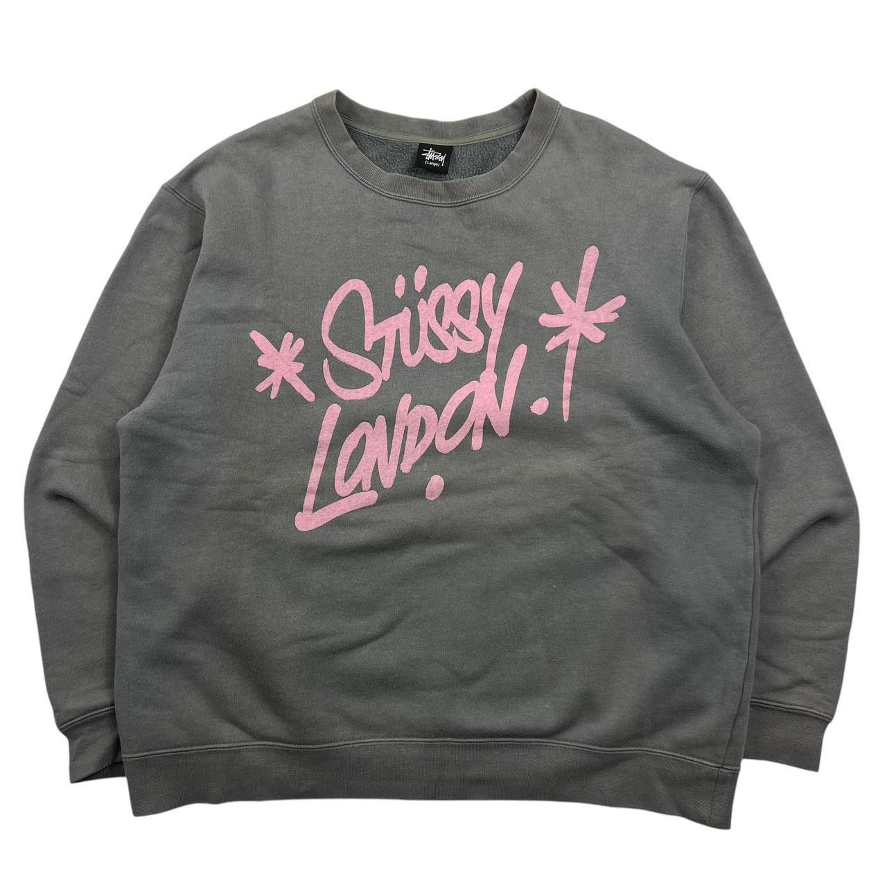 Stussy Vintage 2000s Stussy London Sweatshirt Gray & Pink - Large Size US L / EU 52-54 / 3 - 1 Thumbnail