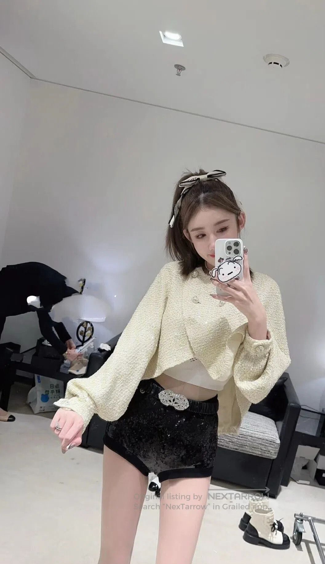 Chanel Chanel 23S Yellow Sequin Cape Coat. Size XXS / US 00 / IT 34 - 9 Thumbnail
