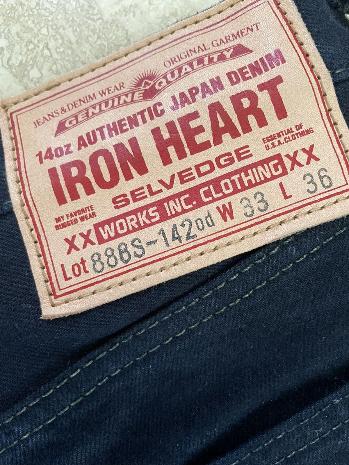 image of Iron Heart 14Oz Selvedge Denim in Indigo, Men's (Size 33)