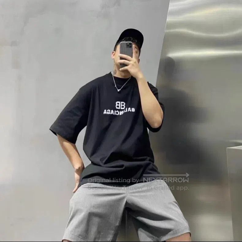 Balenciaga Balenciaga Mosaic Blurred Logo BB Letter Short Sleeve T-Sh Size US M / EU 48-50 / 2 - 4 Thumbnail