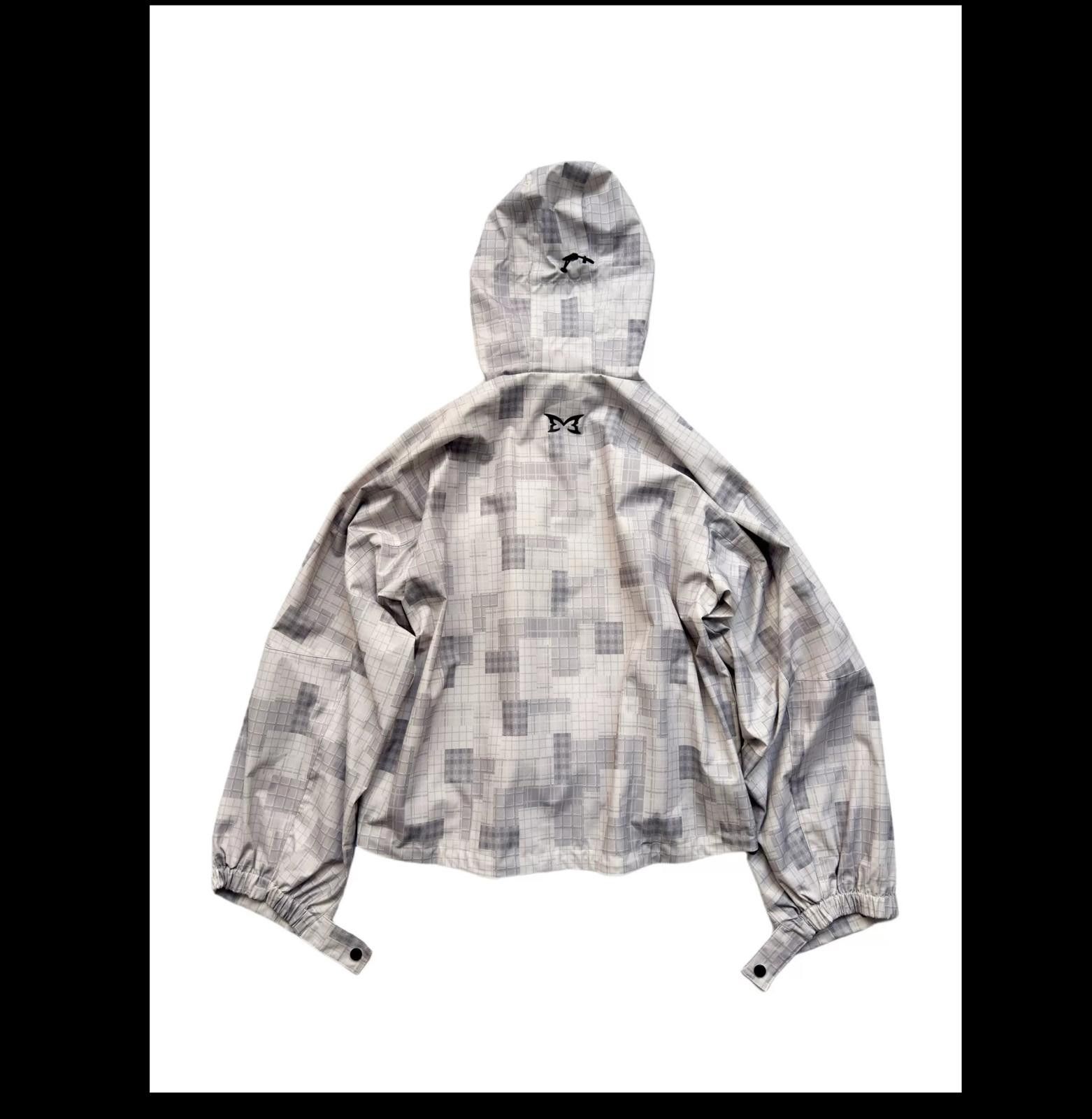 Other Grey Plaid Adjustable Hooded Shell Jacket Dropped Shoulder Size US M / EU 48-50 / 2 - 4 Thumbnail