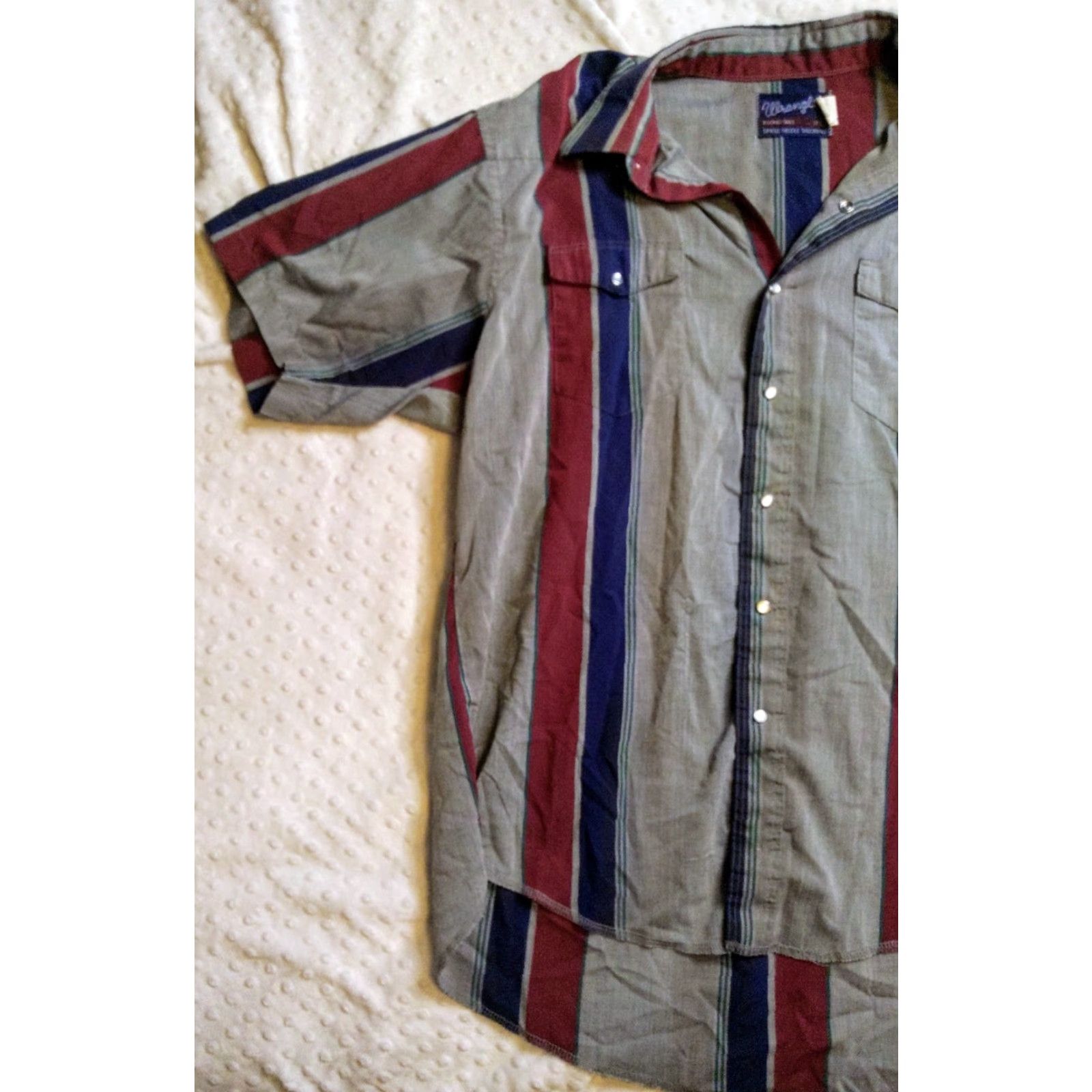 Wrangler VINTAGE Wrangler Shirt Men L Gray Striped Button-Up 90s Western Casual Workwear Size US L / EU 52-54 / 3 - 3 Thumbnail