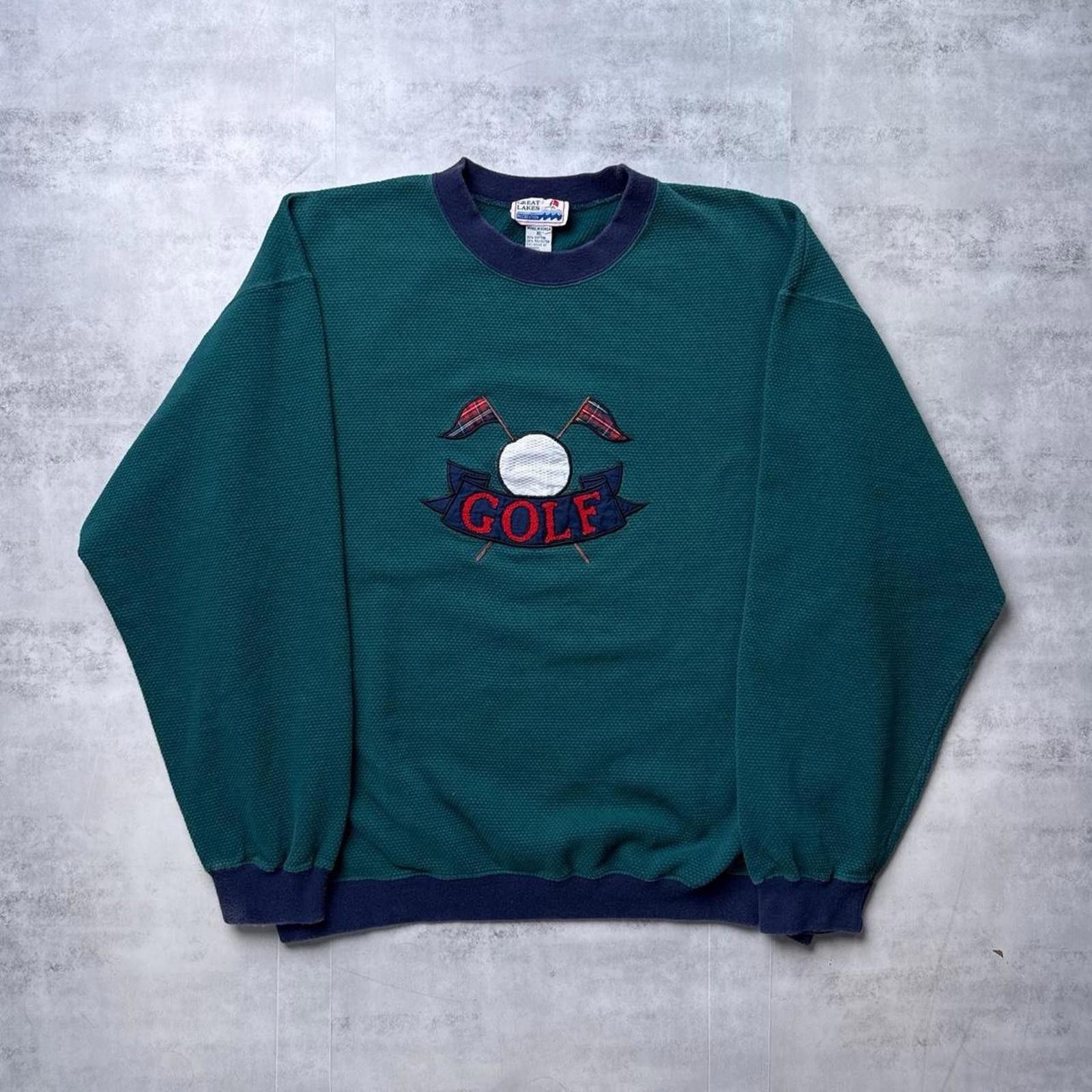 Other Y2K Golf Green Vintage 00s Embroidered Sweatshirt Size US XL / EU 56 / 4 - 5 Thumbnail