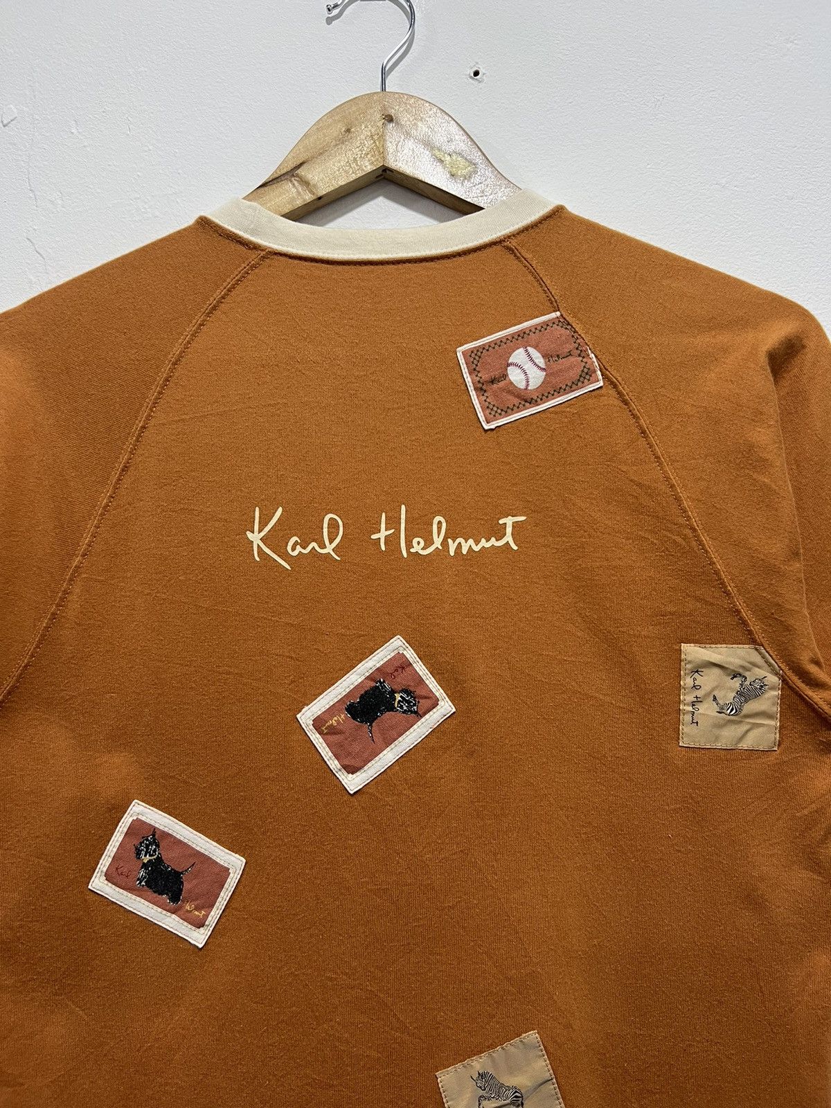 Karl Helmut × Vintage Vintage Karl Helmut Patchwork Pocket Tshirt Size US S / EU 44-46 / 1 - 10 Thumbnail