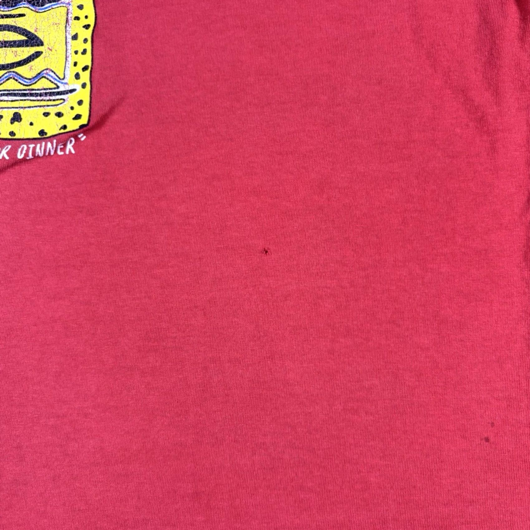 Gildan VINTAGE Cannibal Cafe T Shirt Restaurant Promo Art Red Distressed XL 90s Gildan Crew Neck Short Sleeve Mens T-Shirt Cotton Jersey Regular Fit Size US XL / EU 56 / 4 - 6 Thumbnail