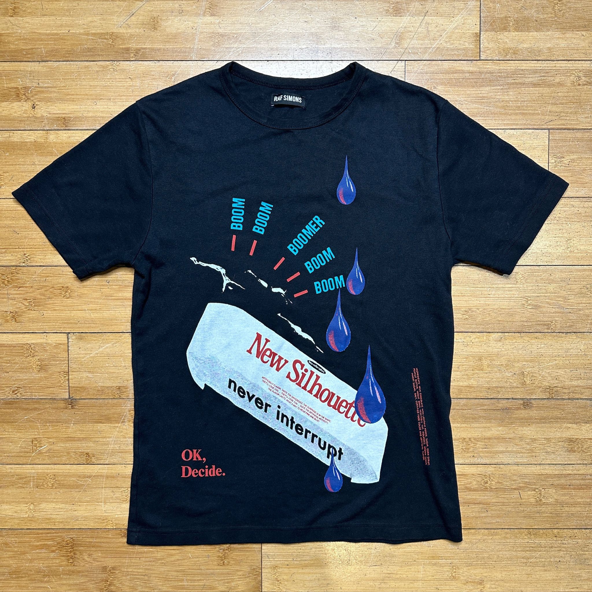 image of Raf Simons New Silhouette Graphic Tee in Black, Men's (Size Medium)