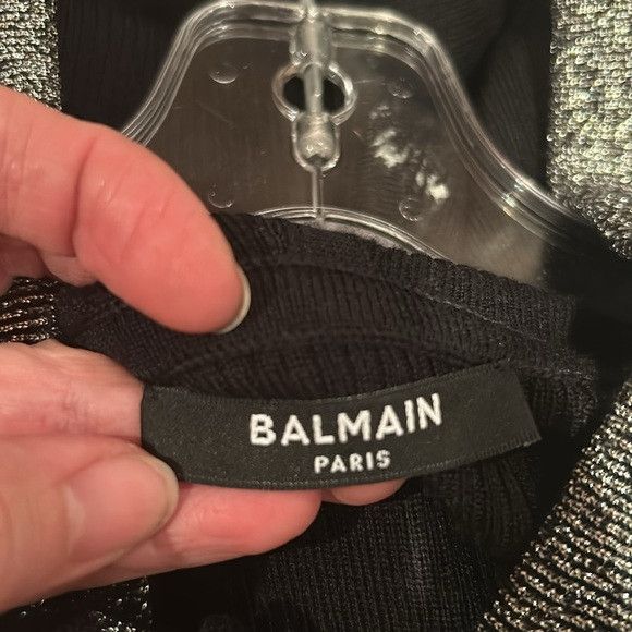Balmain BALMAIN wool cashmere Lurex Striped Cropped Knit Hoodie 40 Size S / US 4 / IT 40 - 9 Thumbnail